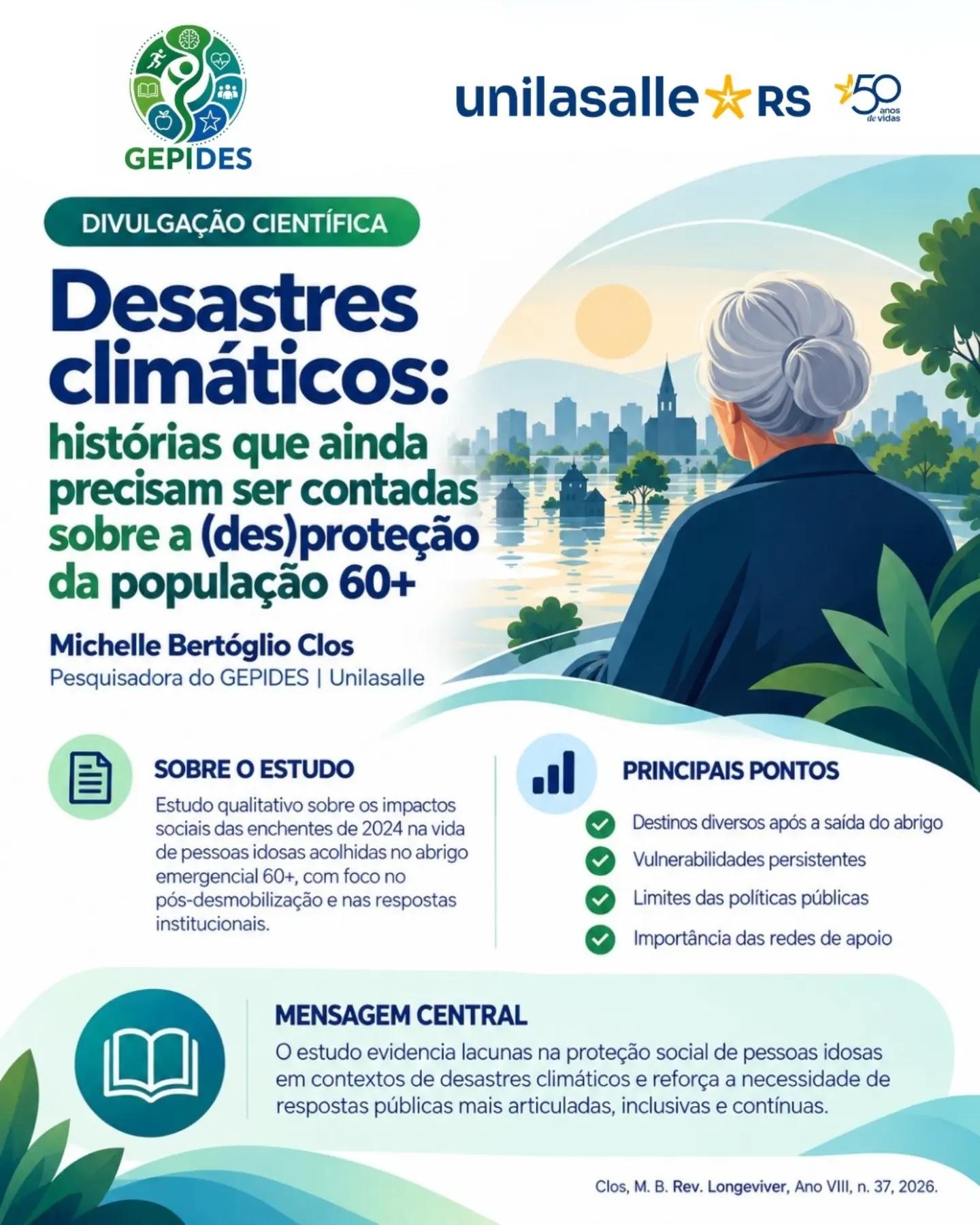 Desastres climáticos e o pós-abrigo: a realidade da população 60+