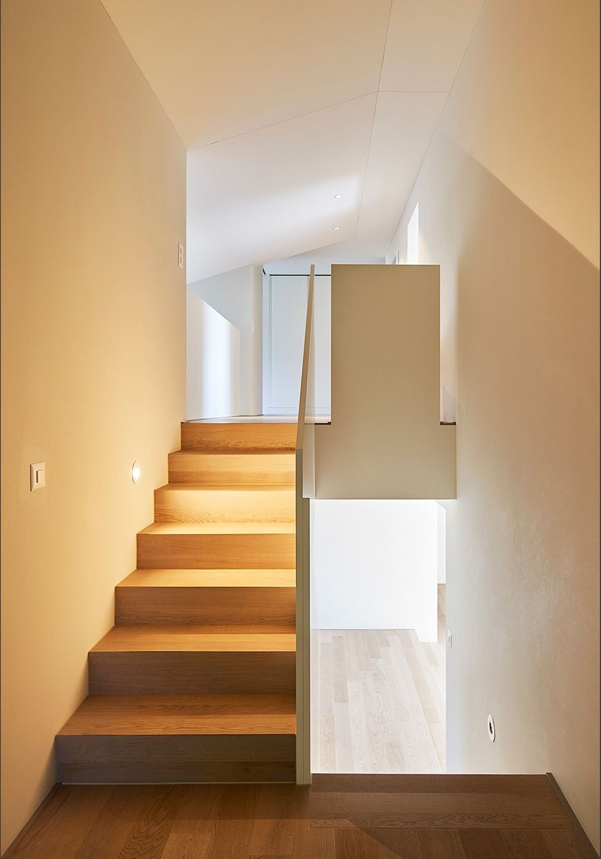 Timber staircase with skylight – Interiors and landscape, Zumikon