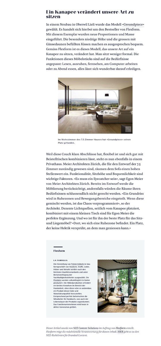 NZZ Bellevue – Flexform – Cover
