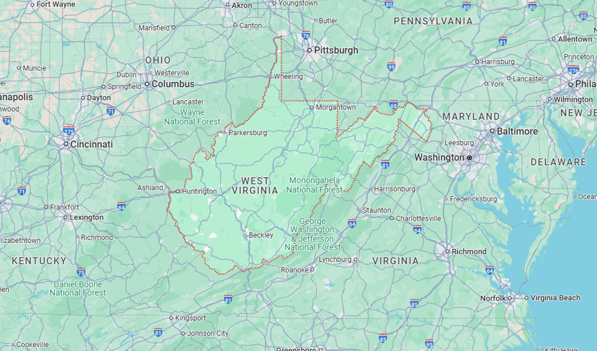West Virginia map