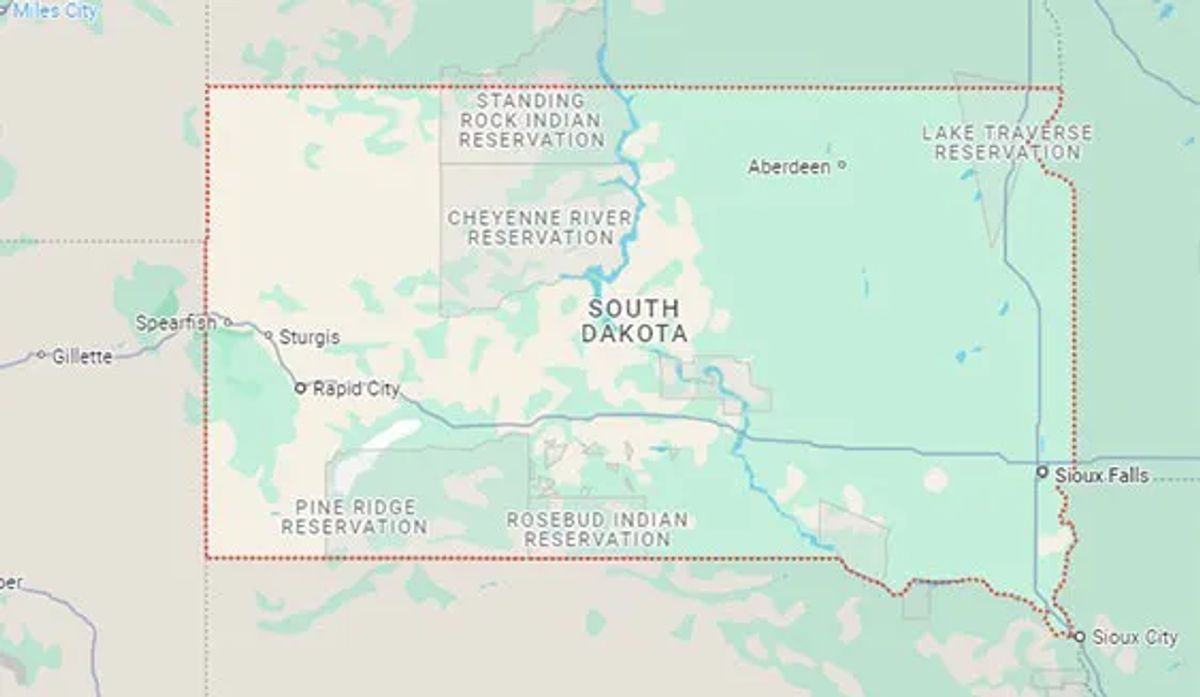 South Dakota map