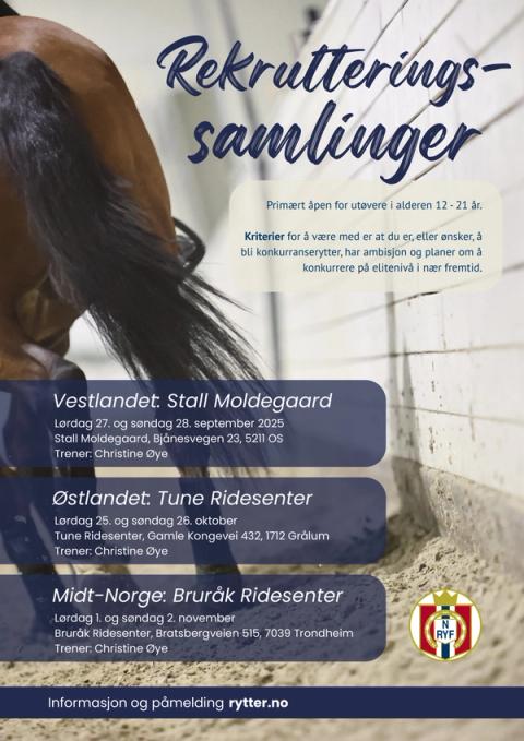 hest / Norges Rytterforbund / rekrutteringssamling Dressur