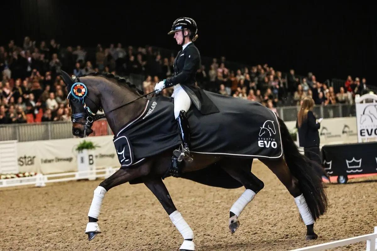 Selina Solberg Vittinghus kunne glede seg over en god andreplass med Atterupgaard Delorean i Prx St. Georges denne fredagen. Her ved en tidligere anledning. (Arkivfoto: NRYF)