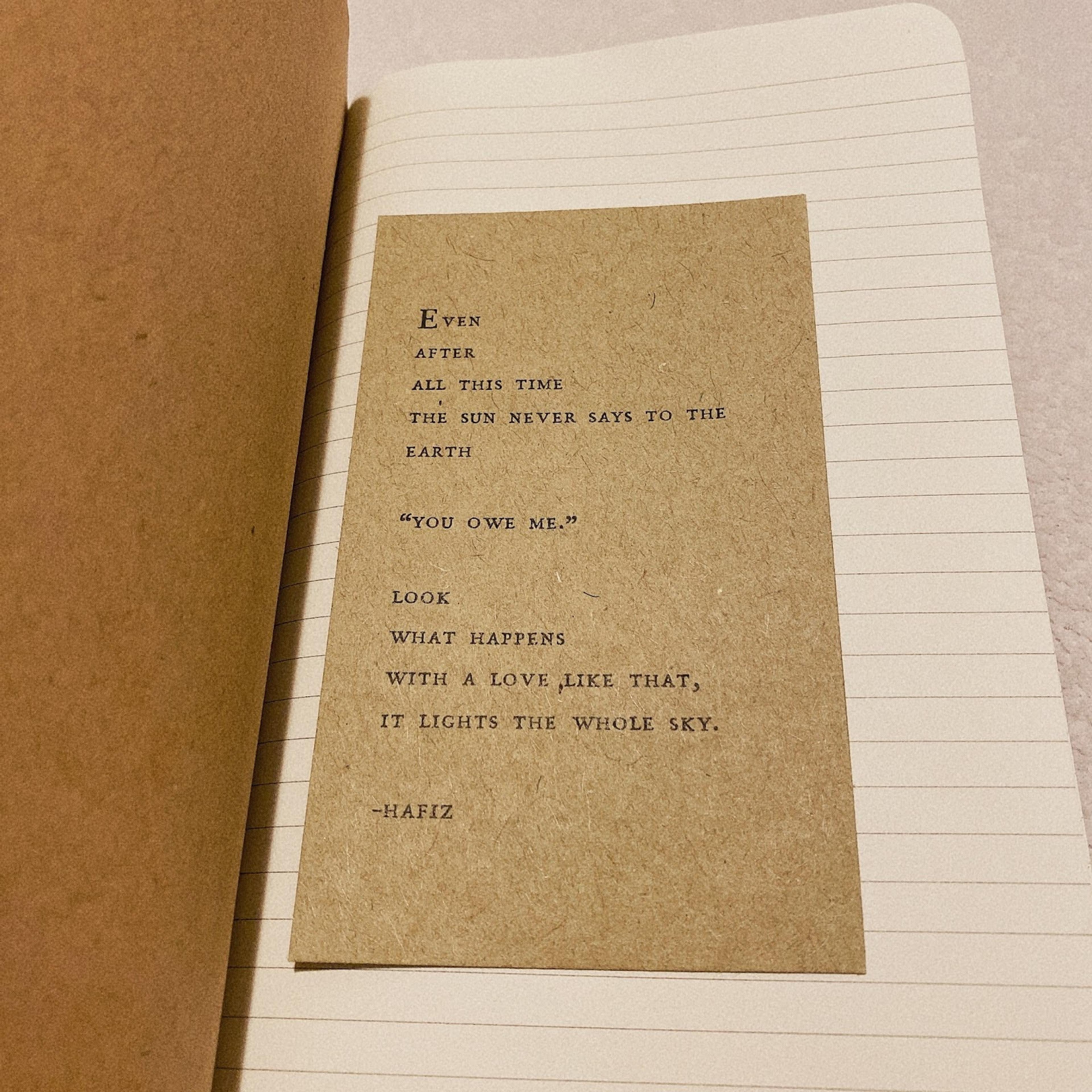 A poem card, picked out from a small shop in Downtown Disney that one of my best friends took me to when I wasn’t feeling well during the immediate aftermath of it all