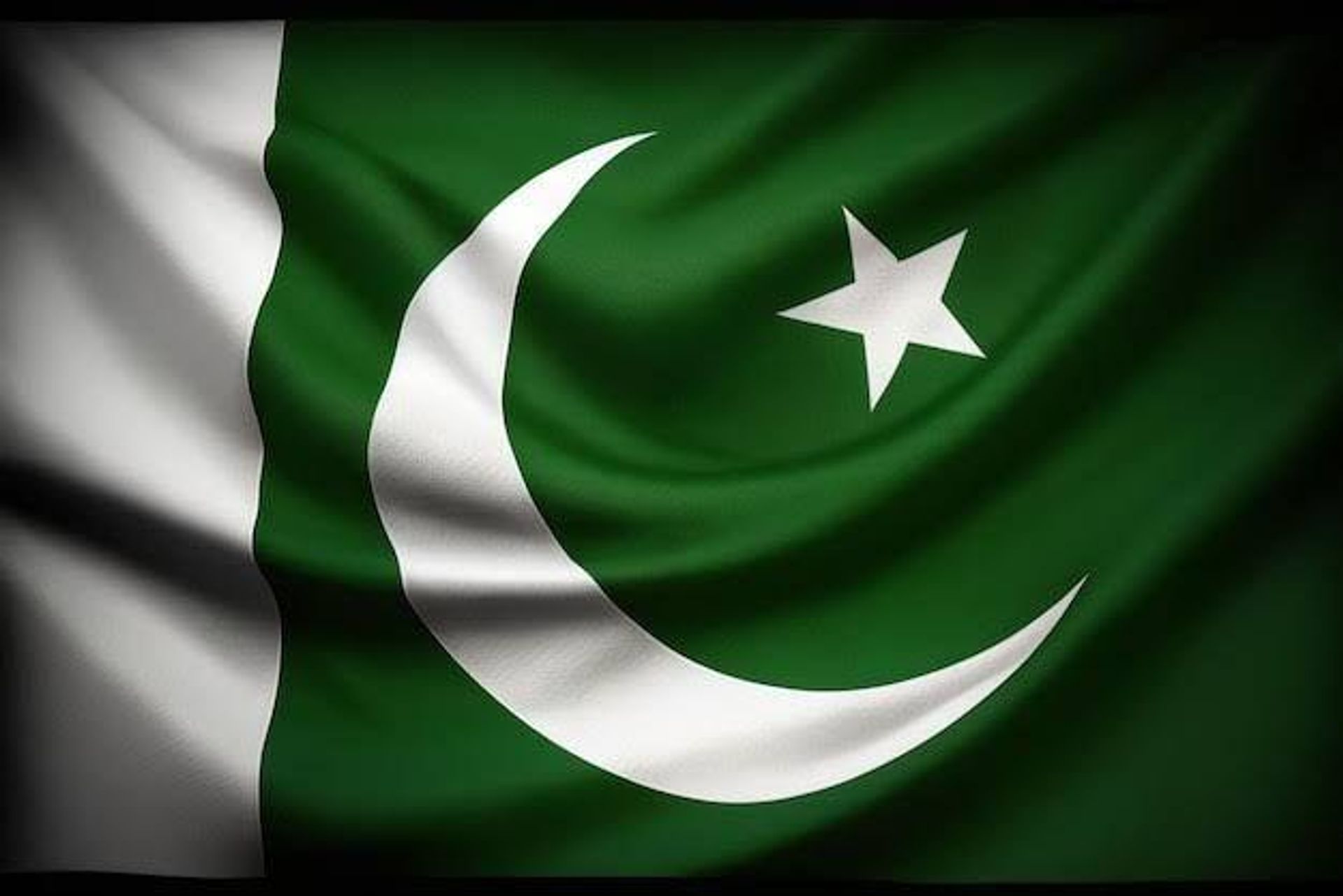 Waving flag of Pakistan.