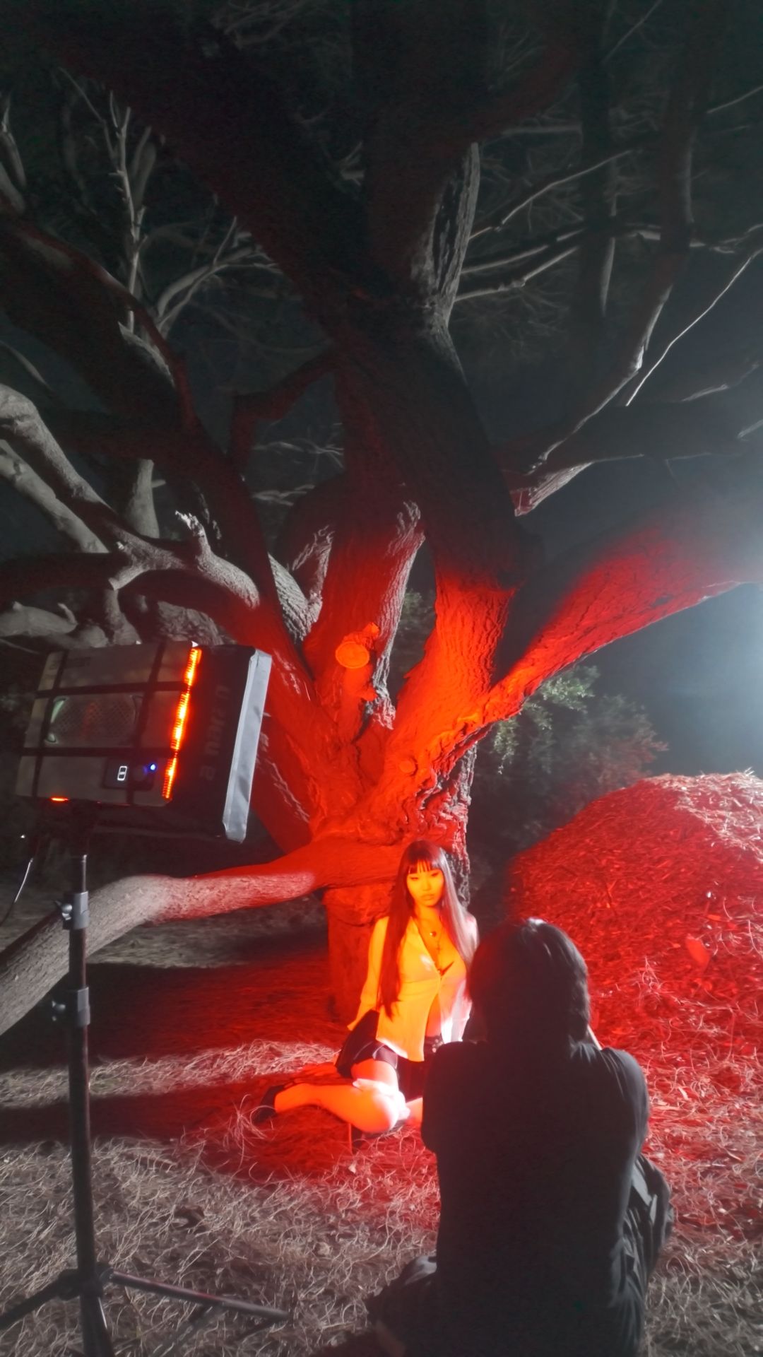 Creative photography with red lighting