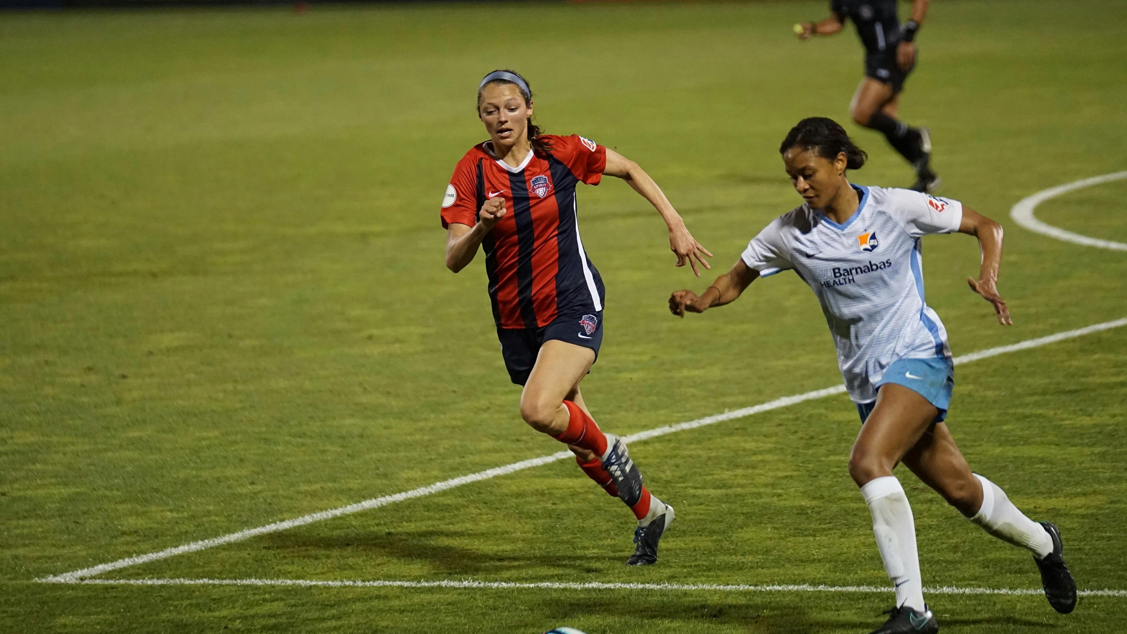 Woman playing soccer