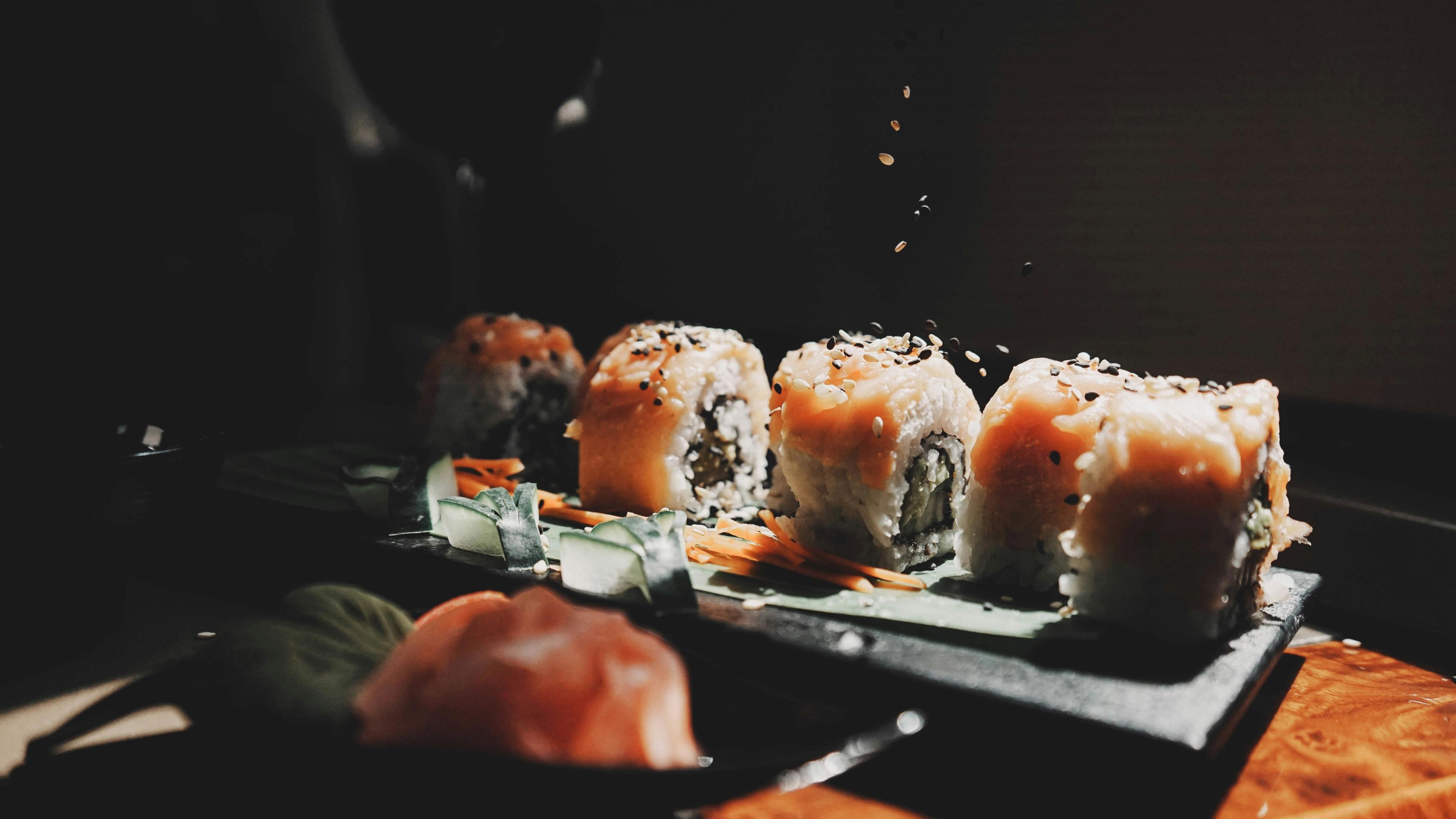 A plate of sushi