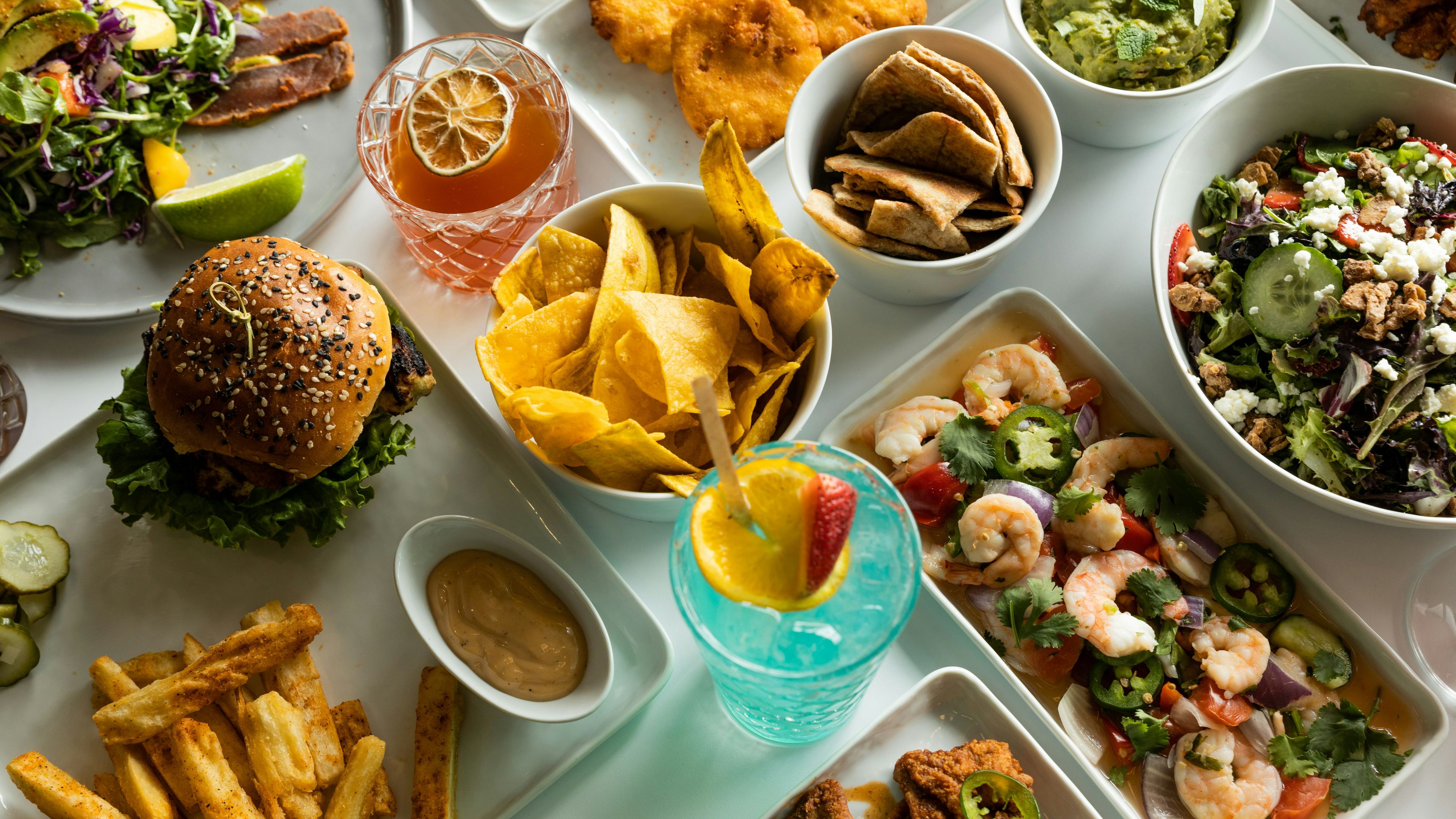 A table full of food