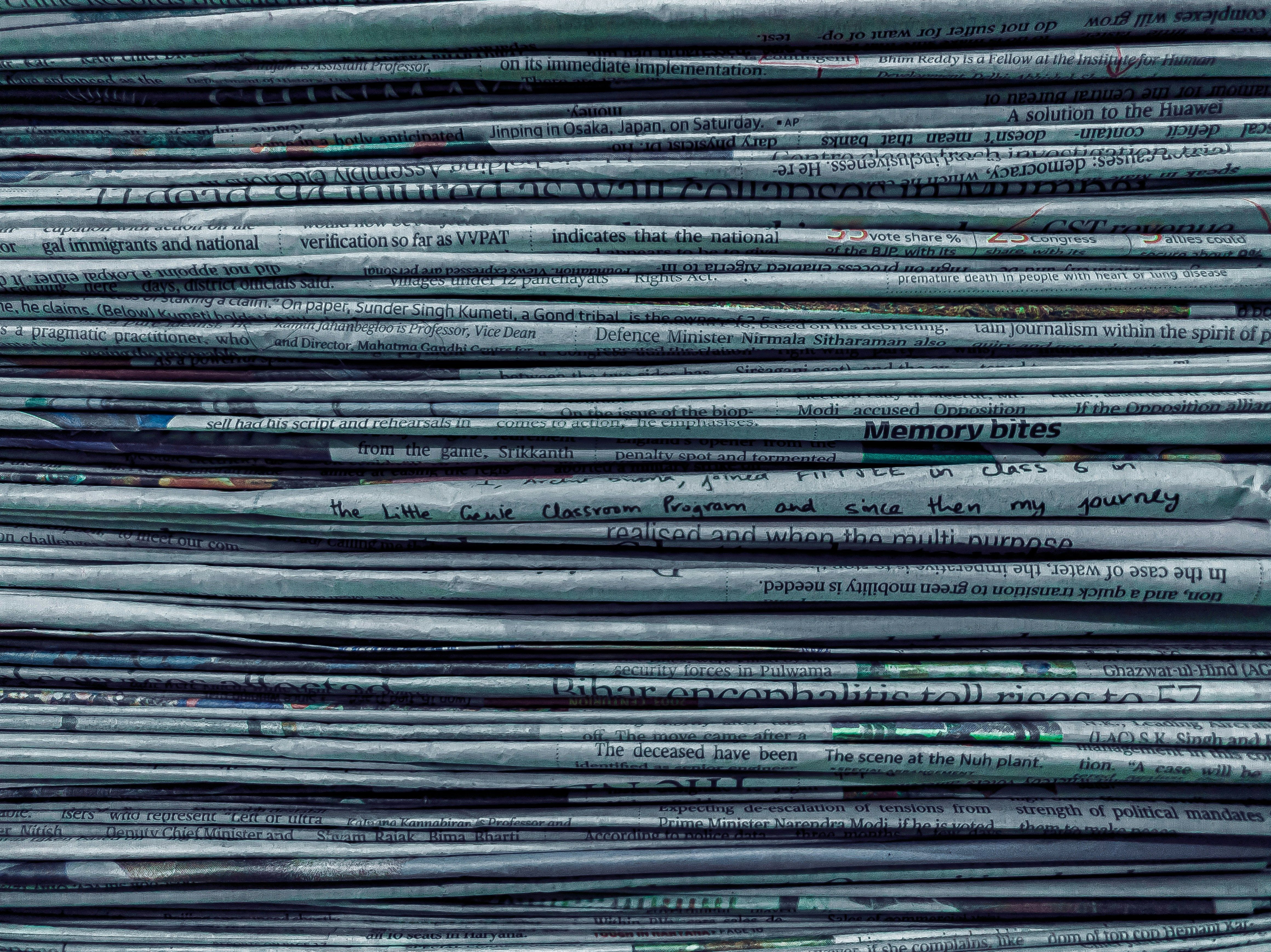 Pile of newspapers