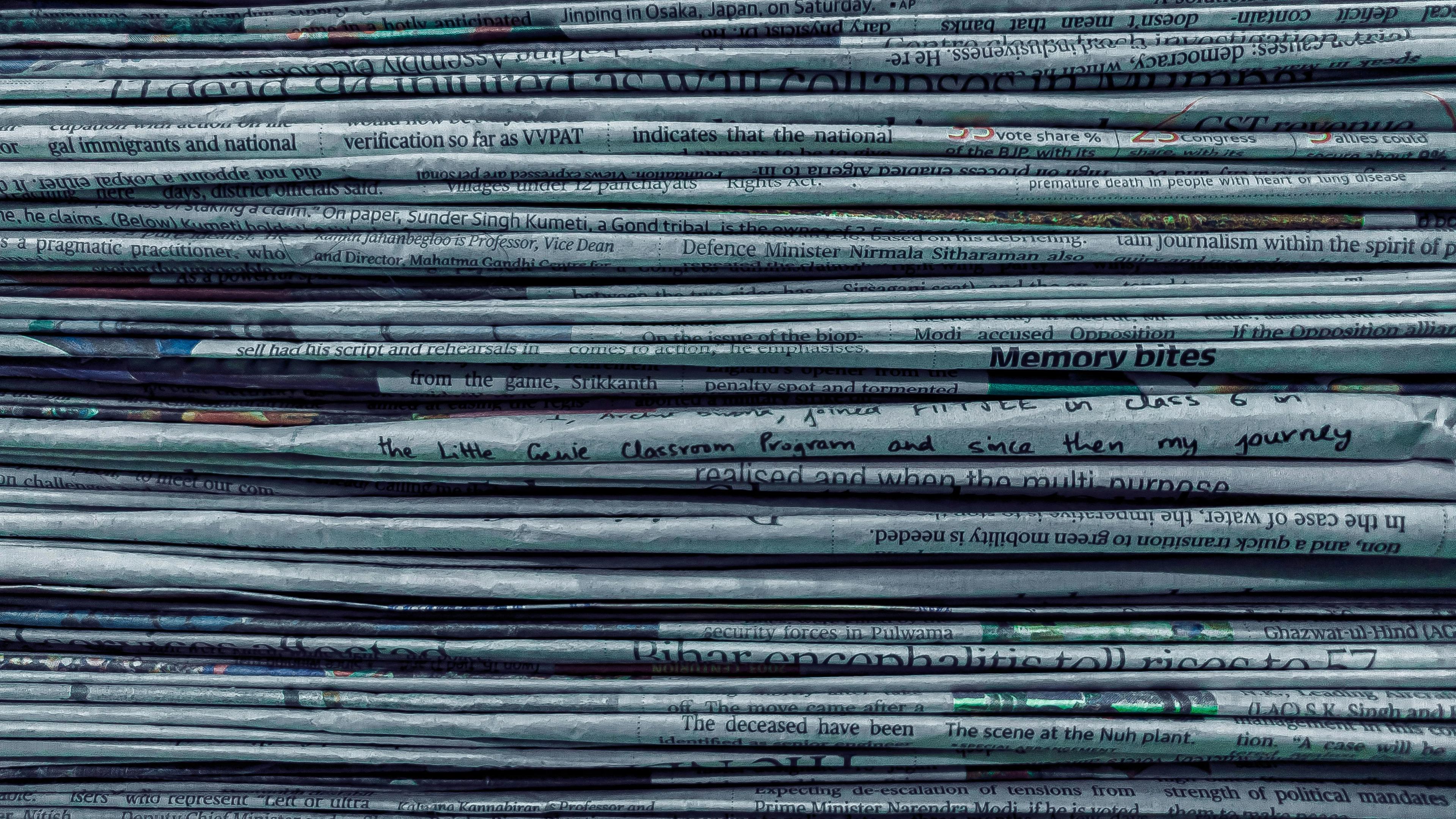 Pile of newspapers