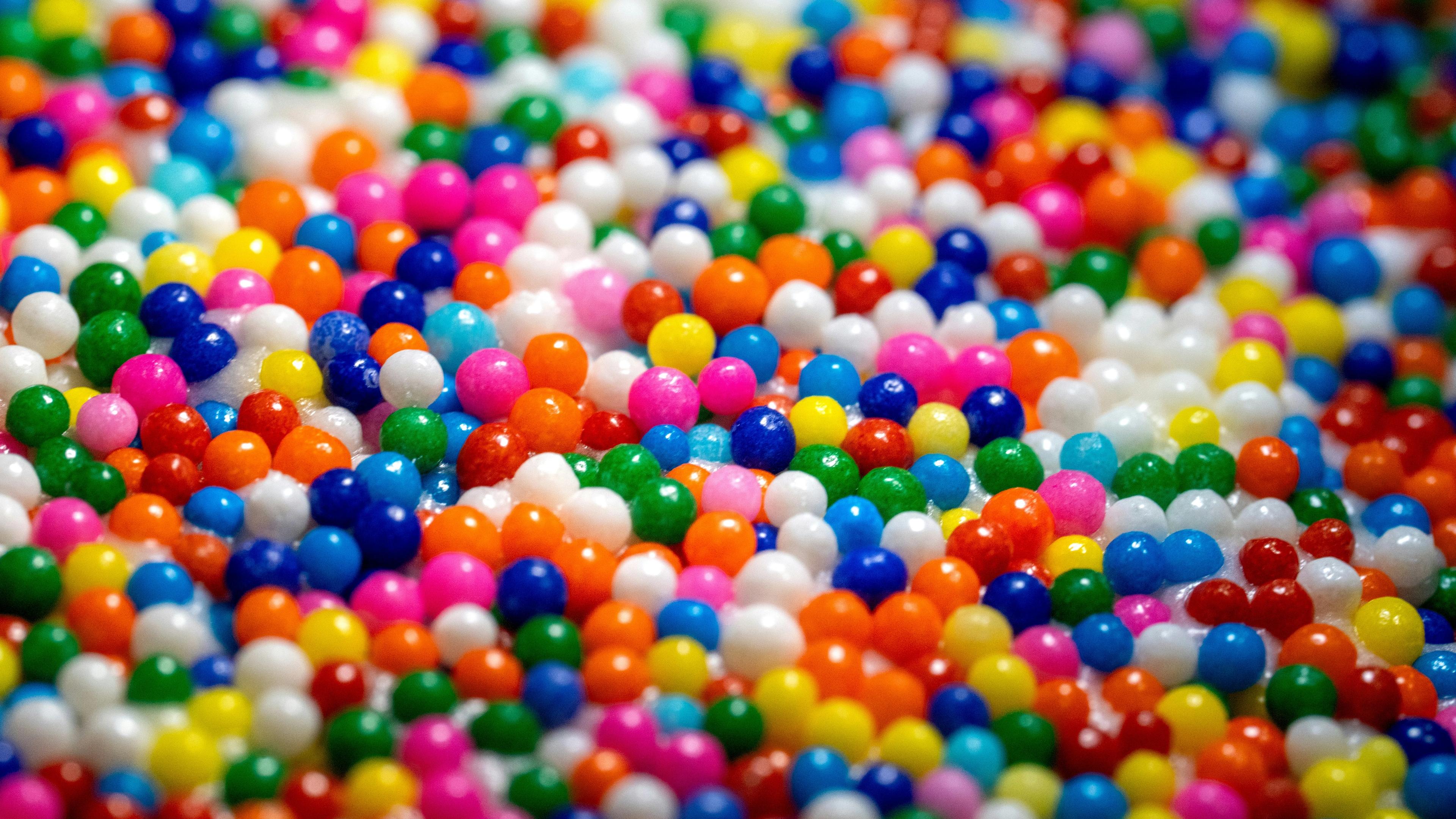 A vibrant pile of colorful candy sprinkles