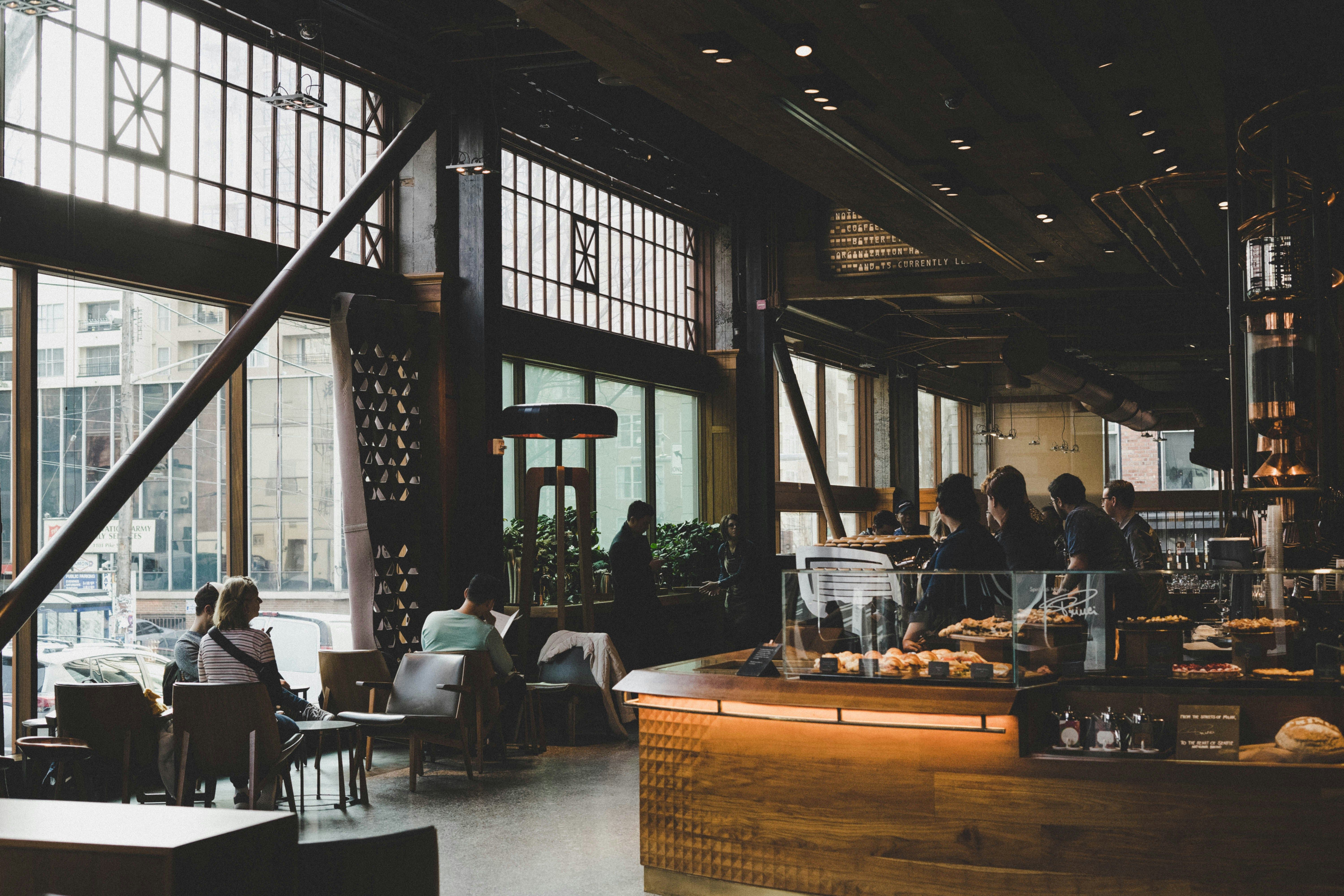 People sitting inside establishment