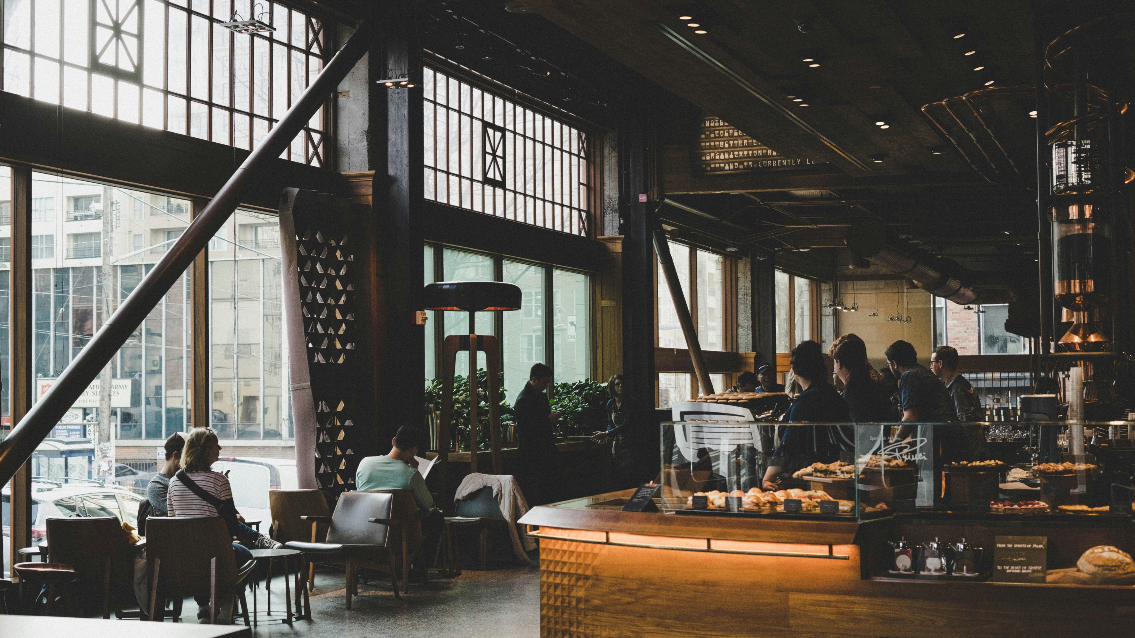 People sitting inside establishment