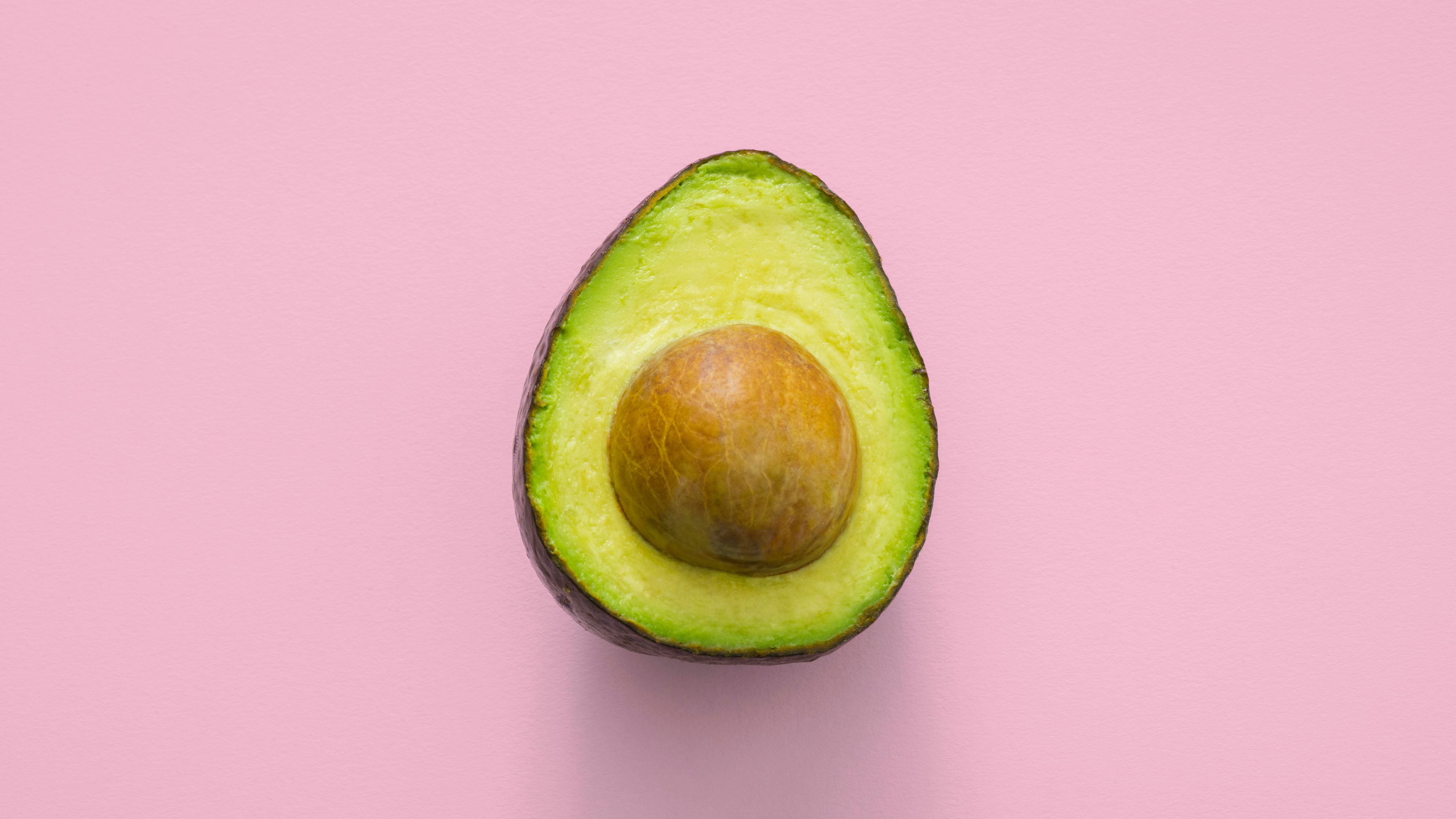 Sliced green avocado fruit