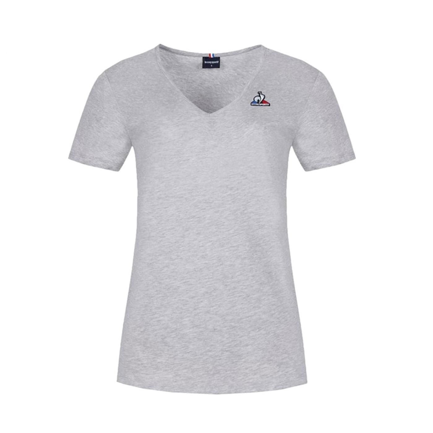 ESS Tee SS Col V N°1 W gris chiné clair