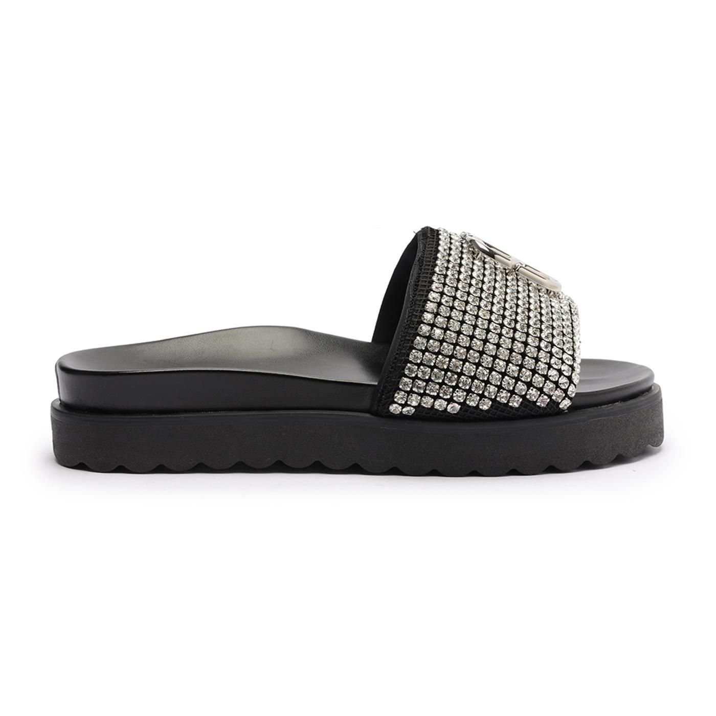 Sandalia Slide S2073301850001U x2g81 - black-cristal-niquel free