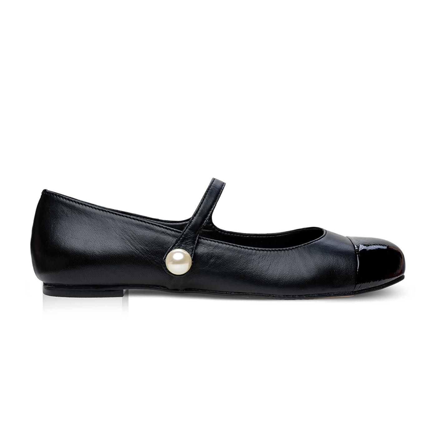 Bailarina 733003 verniz show/mestiço - black/black