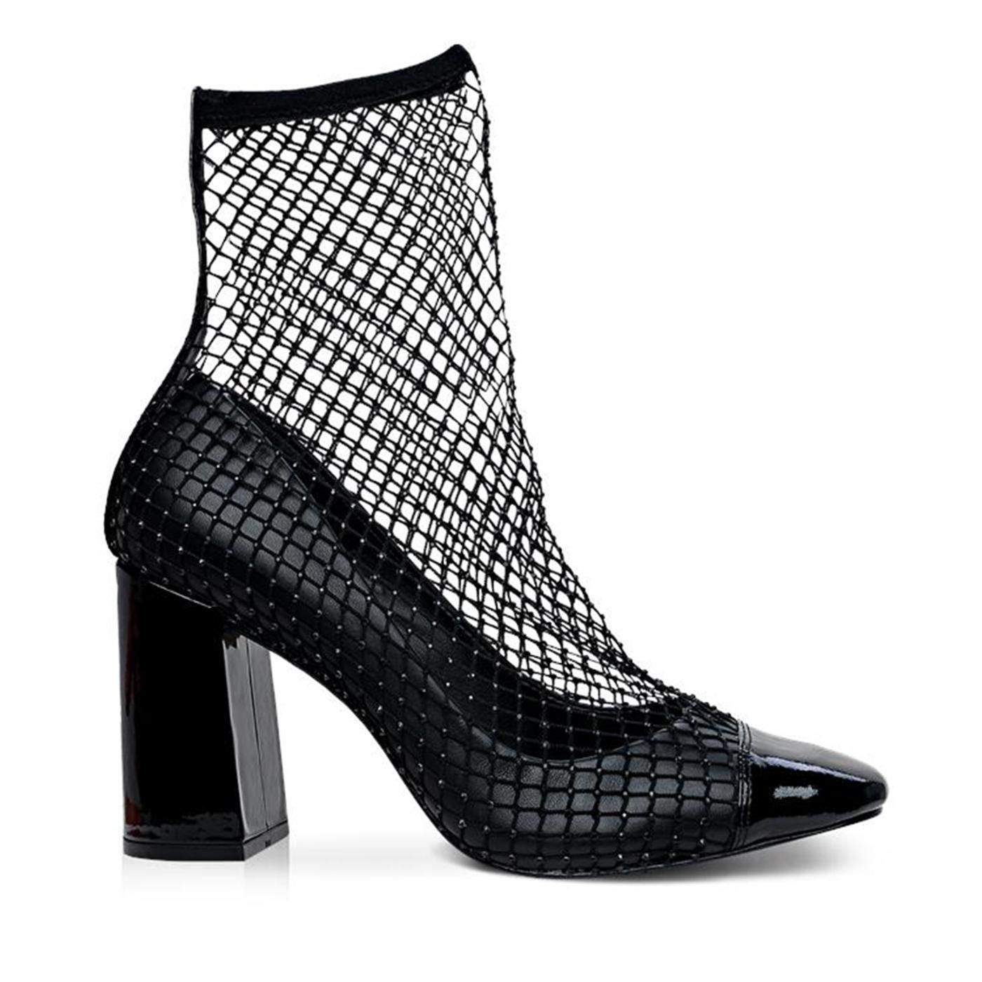 Zapato Tacon 152620 verniz/tela/mestiço -black