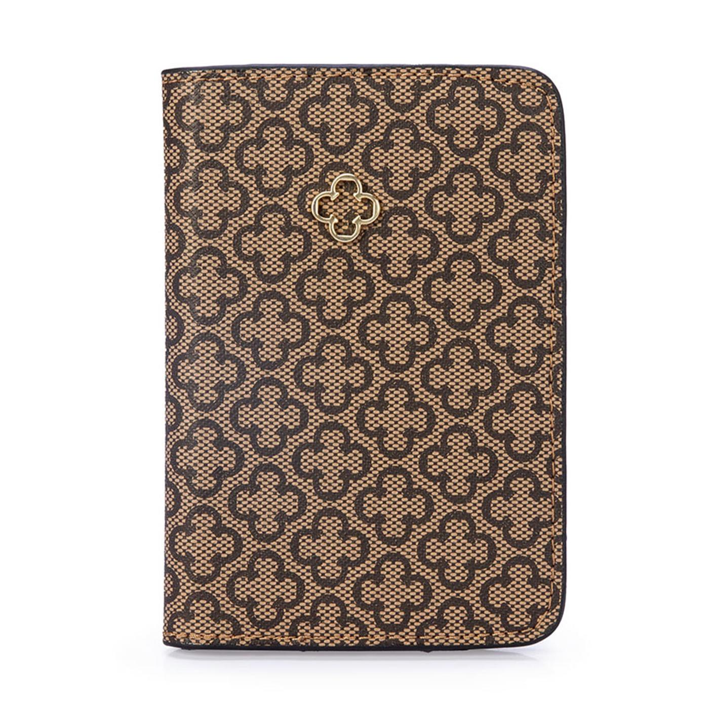 BILLETERA 493866 caimi & liaison ind nocciola(camel) / banho ouro claro escovado