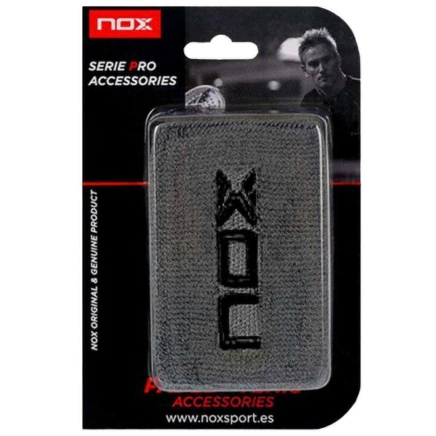 BLISTER (2 UDS) MUÑEQUERA NOX GRIS LOGO NEGRO 