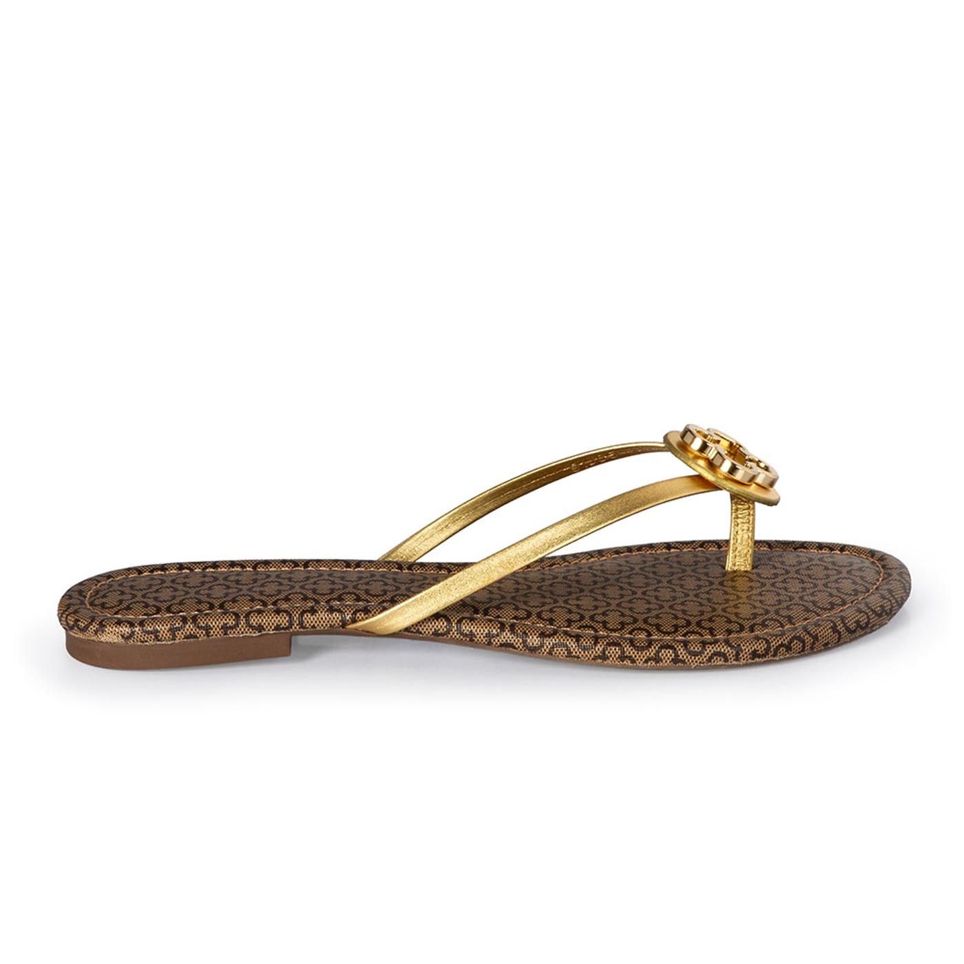 Sandalia 4010630 metaliz.ouro/maxi mon.bege