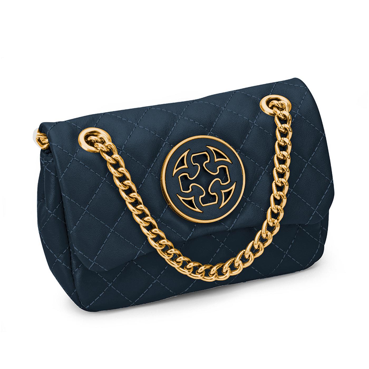 BOLSO 4601866 bag marinho azurro /banho niquel escovado