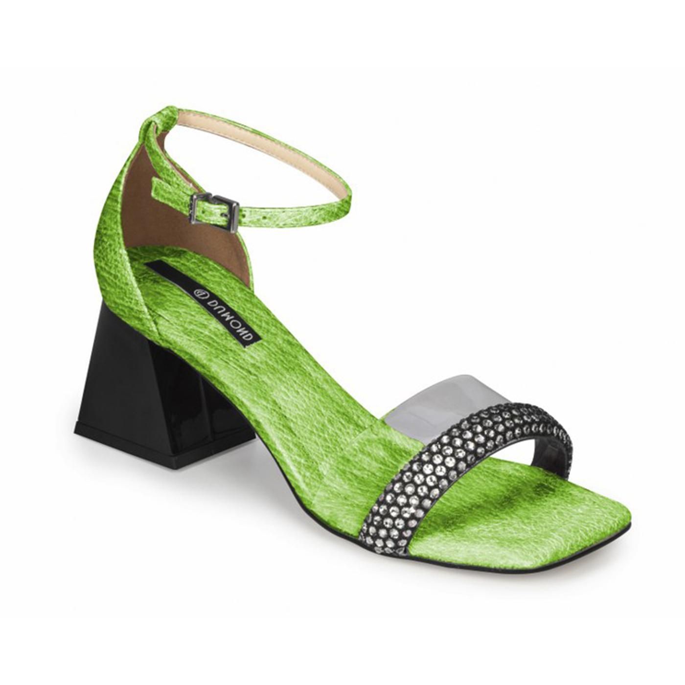 4118094-8 SANDALIA TACON cristal/verde eletric