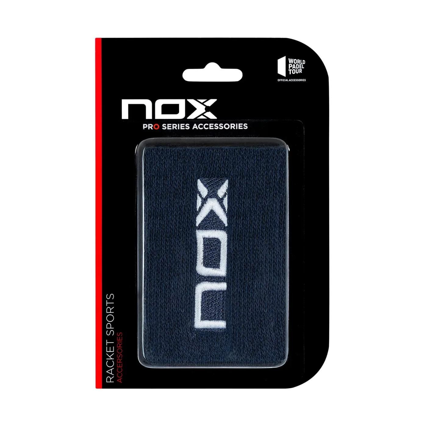 BLISTER (2 UDS) MUÑEQUERA NOX AZUL LOGO BLANCO 
