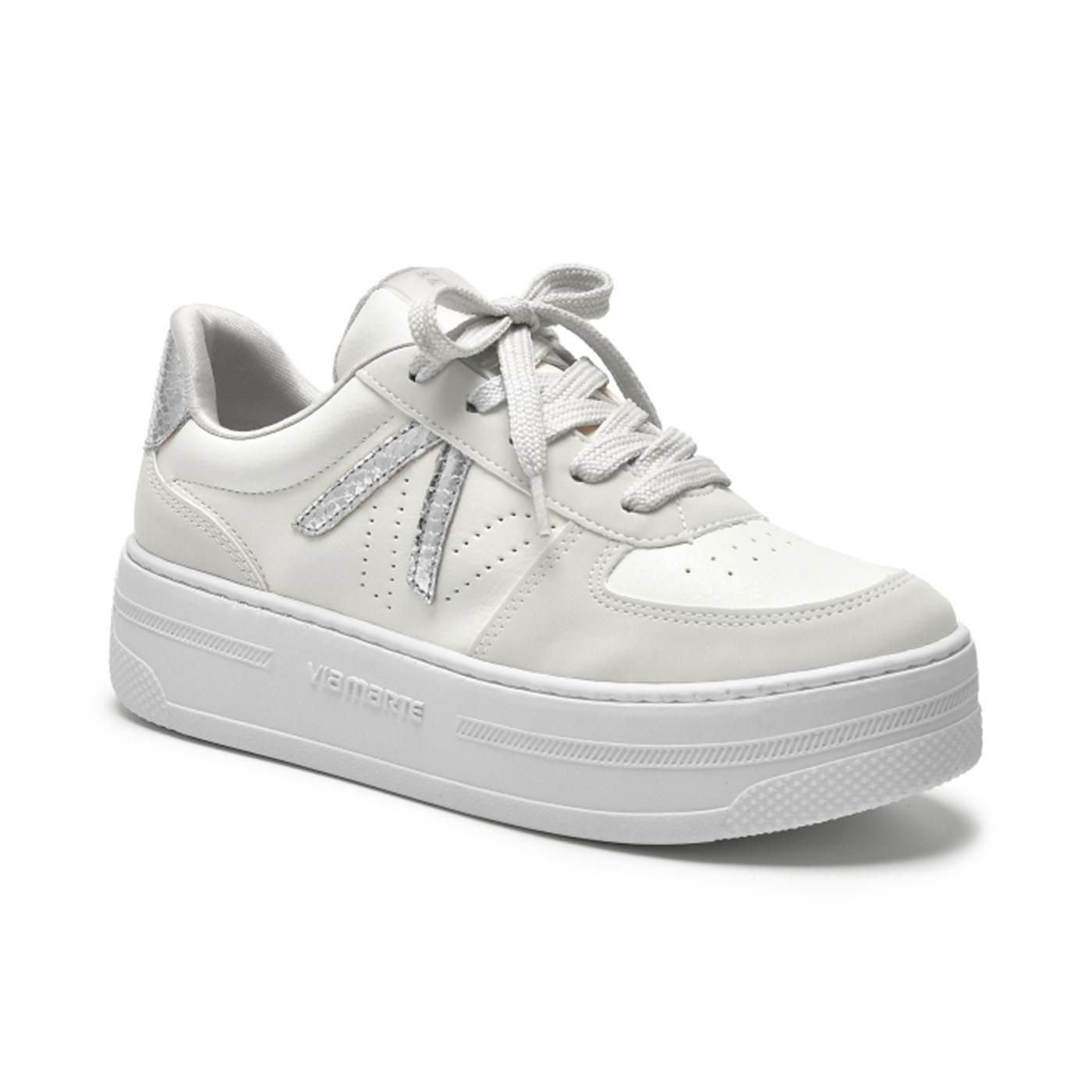 tenis casual  211-004-03 gelo/milk/prata