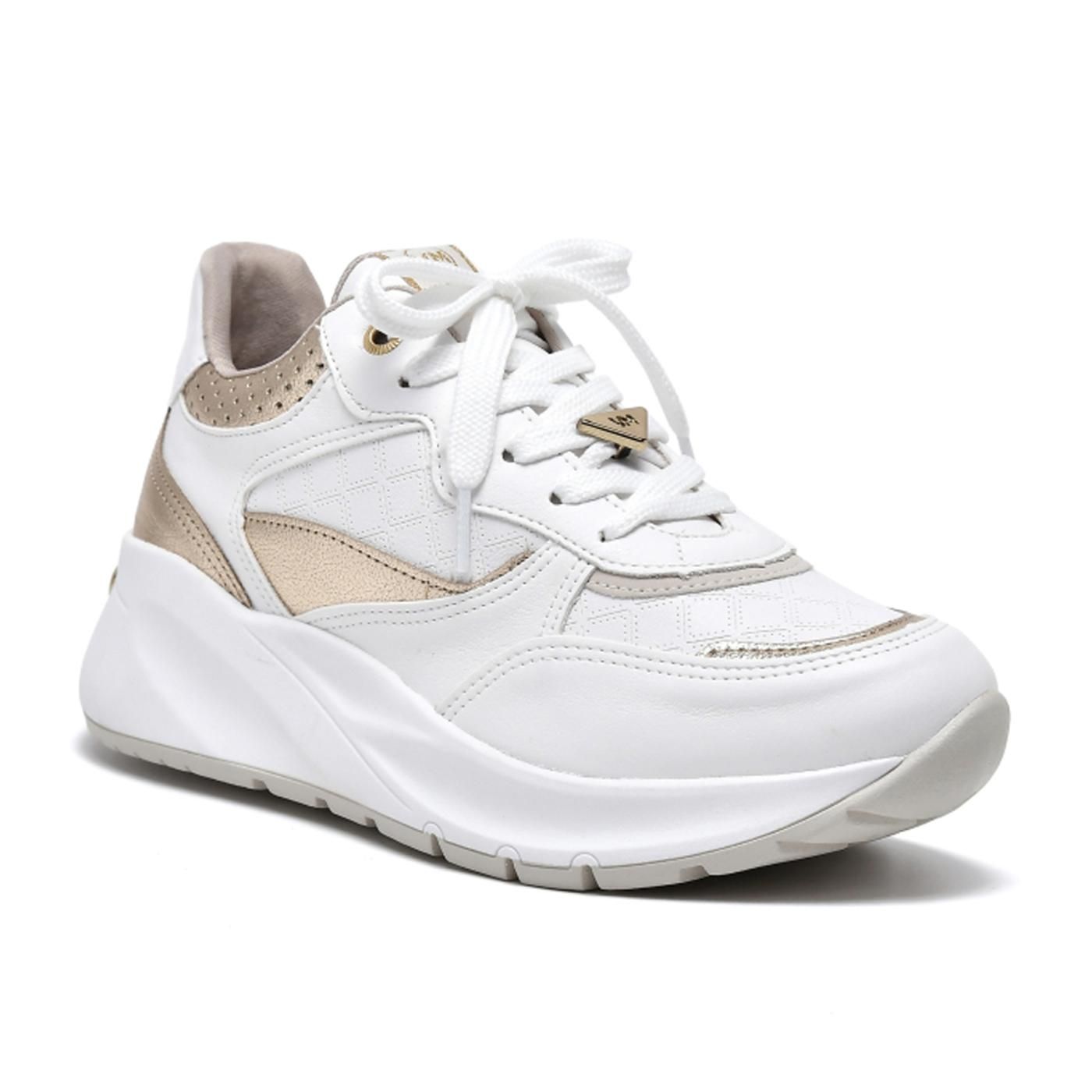 ZAPATILLA CASUAL 23-12704-03 white/gold