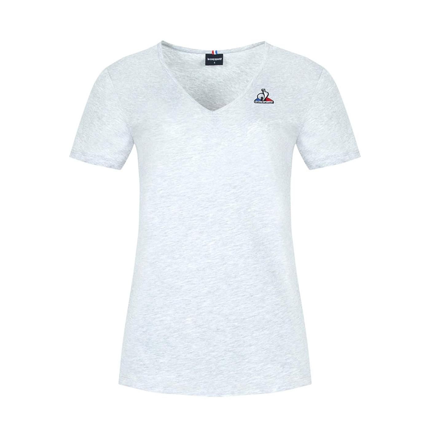 ESS Tee SS Col V N°2 W gris chiné clair
