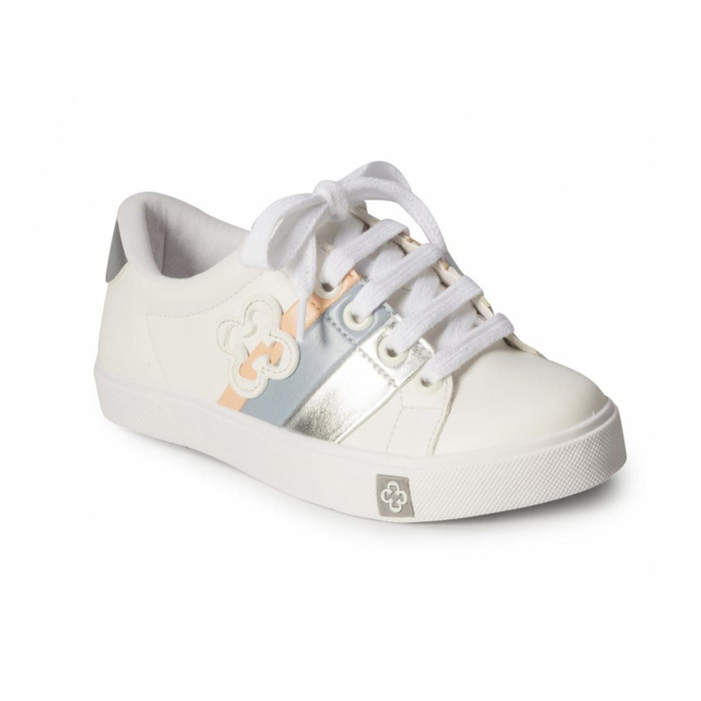 8000545-3 ZAPATILLA TENIS bianco/prata/mandarina/azul chiaro