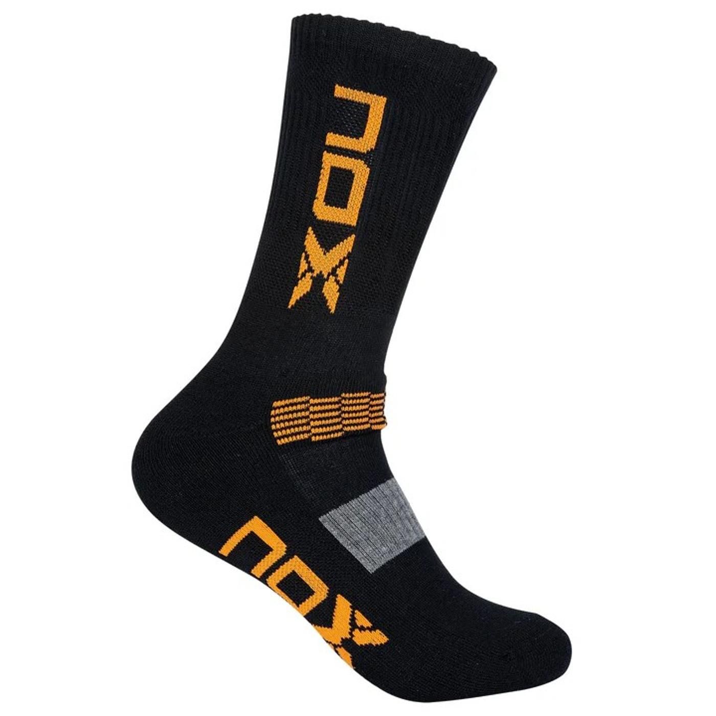 CALCETINES NOX MEDIA CAÑA NEGRO NARANJA 