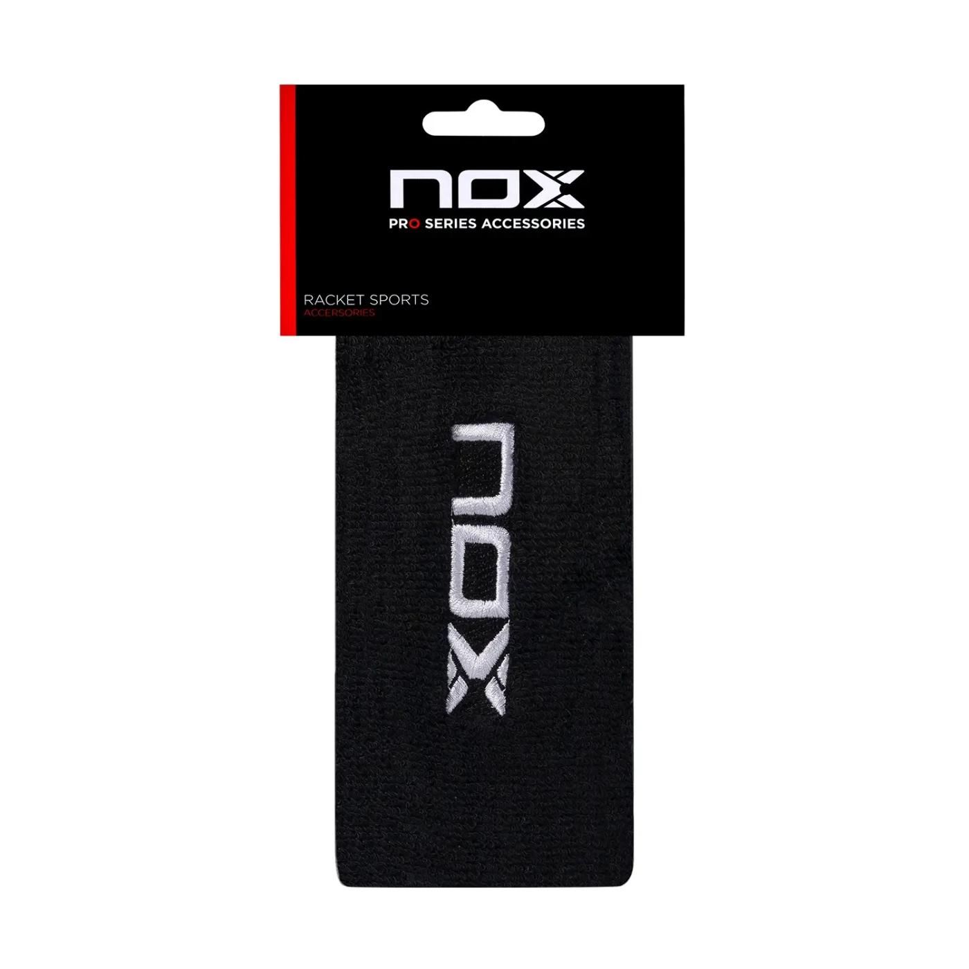 BLISTER (2 UDS) MUÑEQUERA LARGA NOX NEGRA LOGO BLANCO