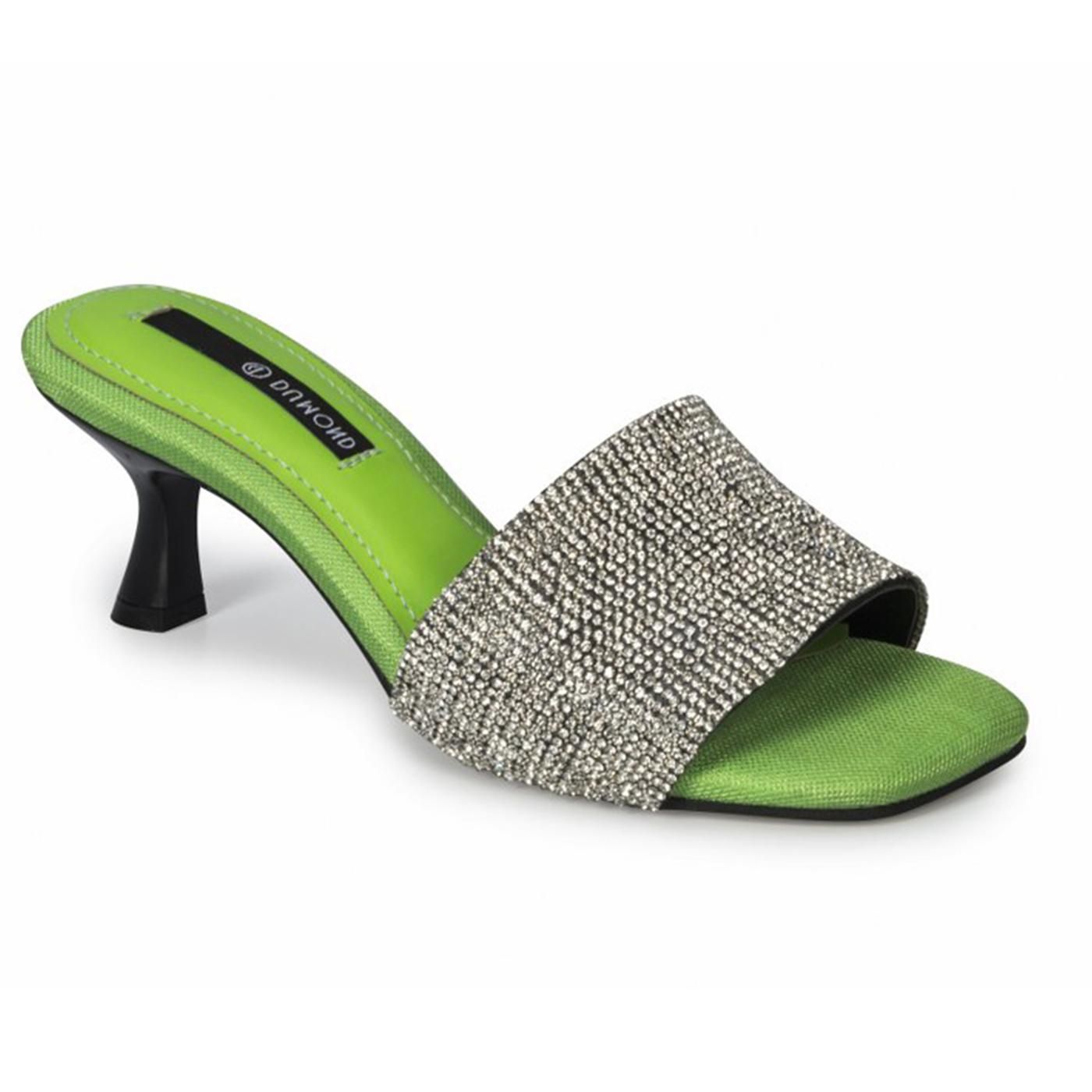 4118061-2 SANDALIA TACON cristal/preto/verde eletric