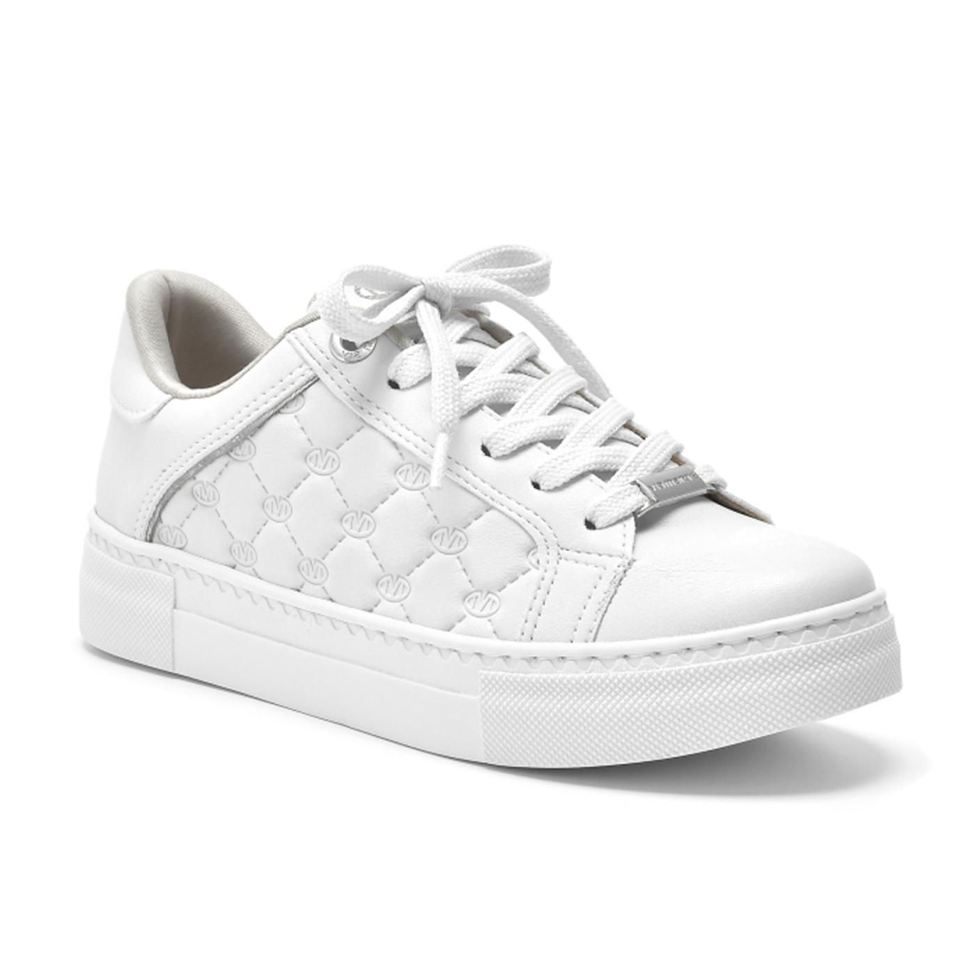 tenis casual branco/prata