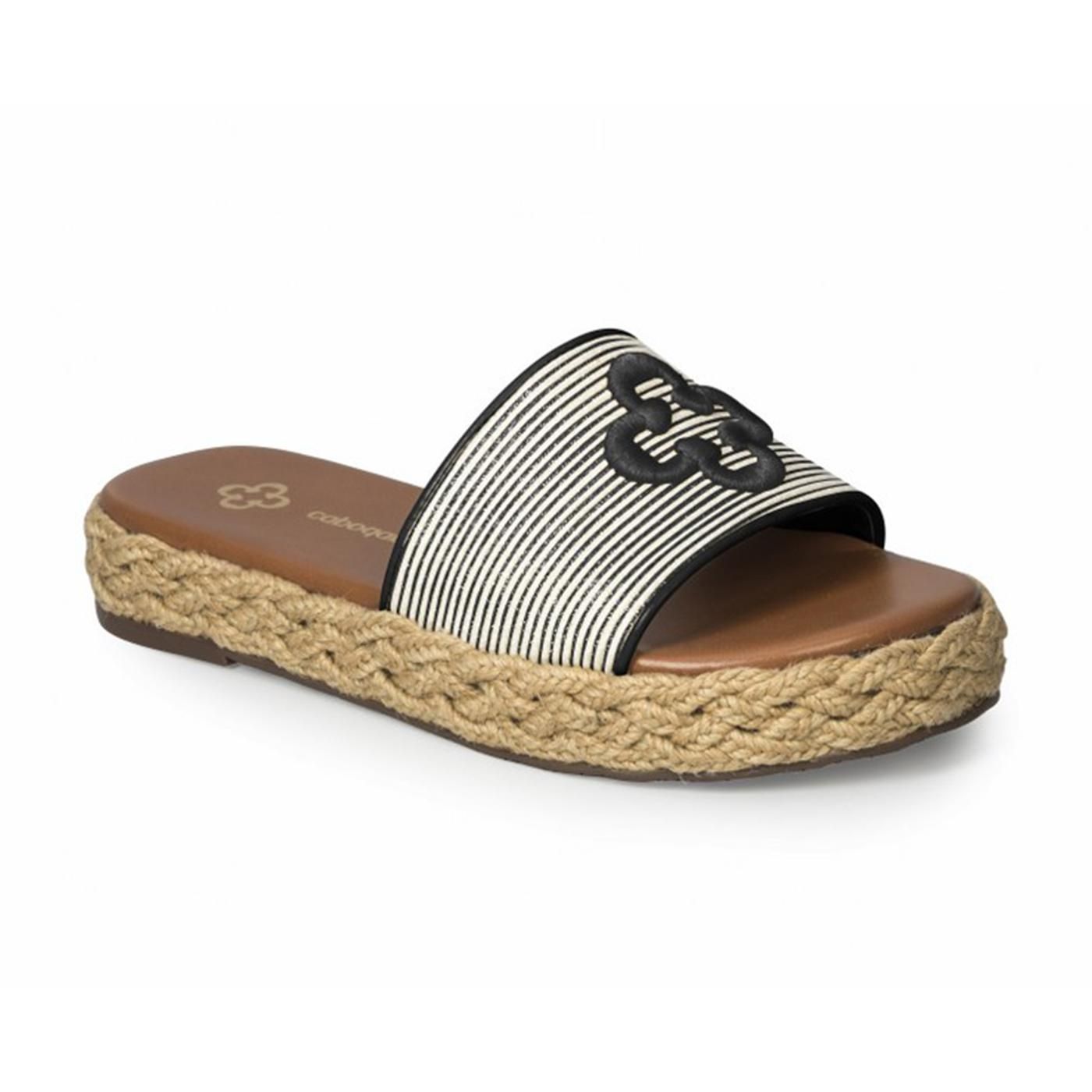 4017085-3 SANDALIA PLATAFORMA cru-preto/preto