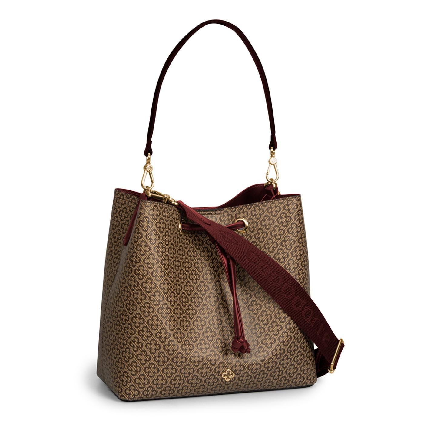 BOLSO 4604124 monog. bege/ borgonha/borgonha