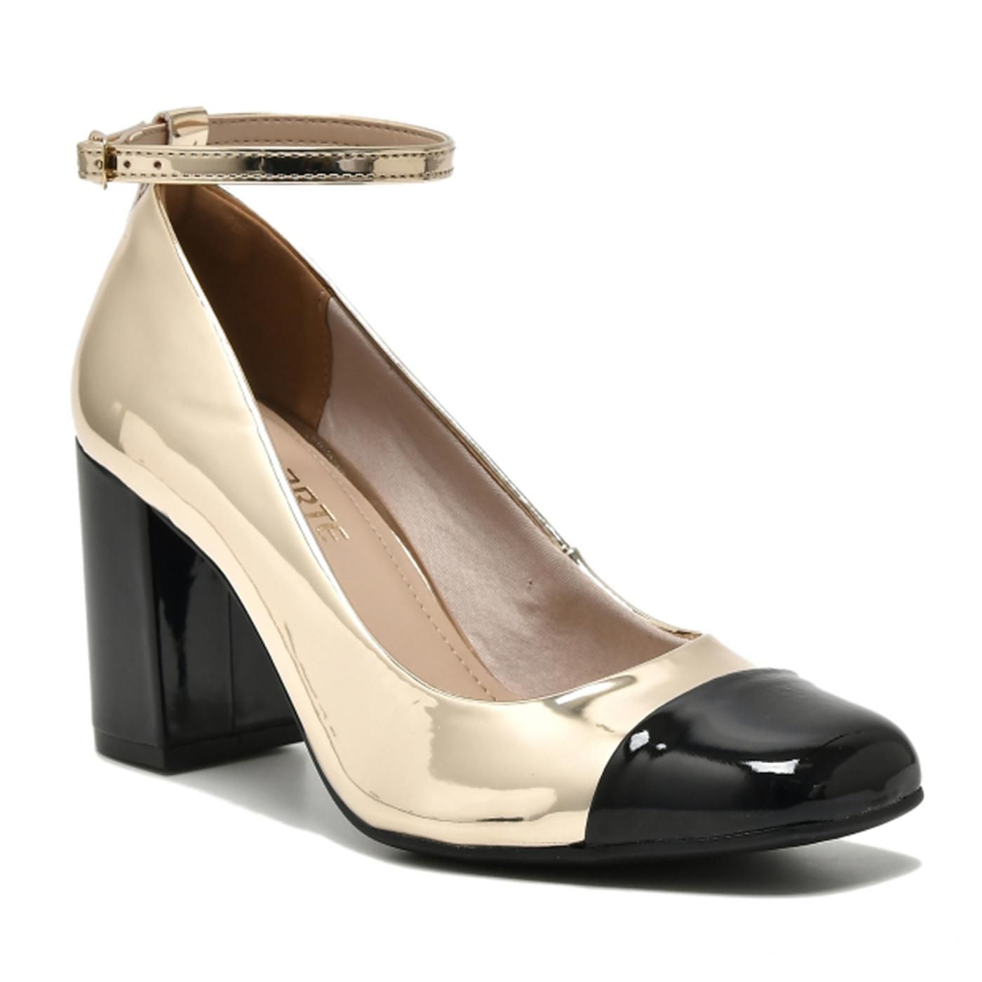 ZAPATO CERRADO 062-001-01 preto /dourado /preto