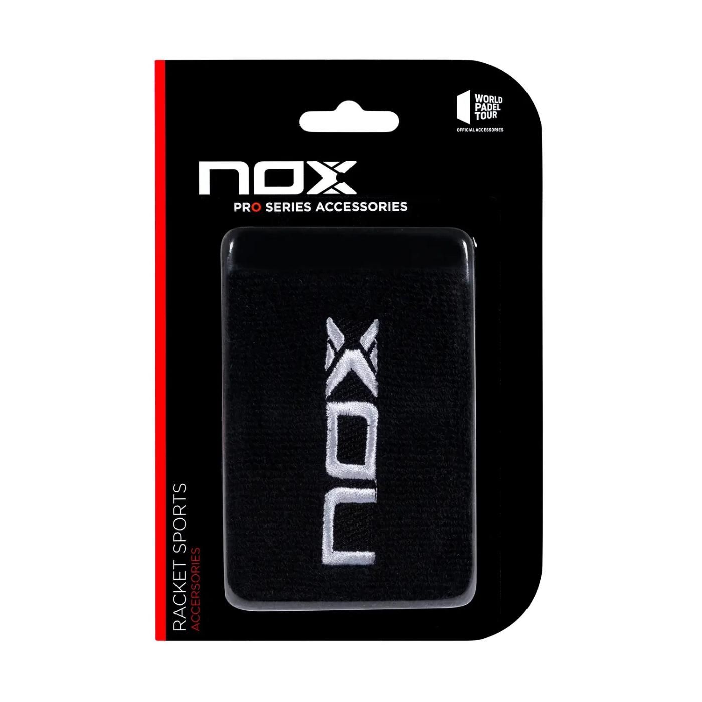 BLISTER (2 UDS) MUÑEQUERA NOX NEGRO LOGO BLANCO 