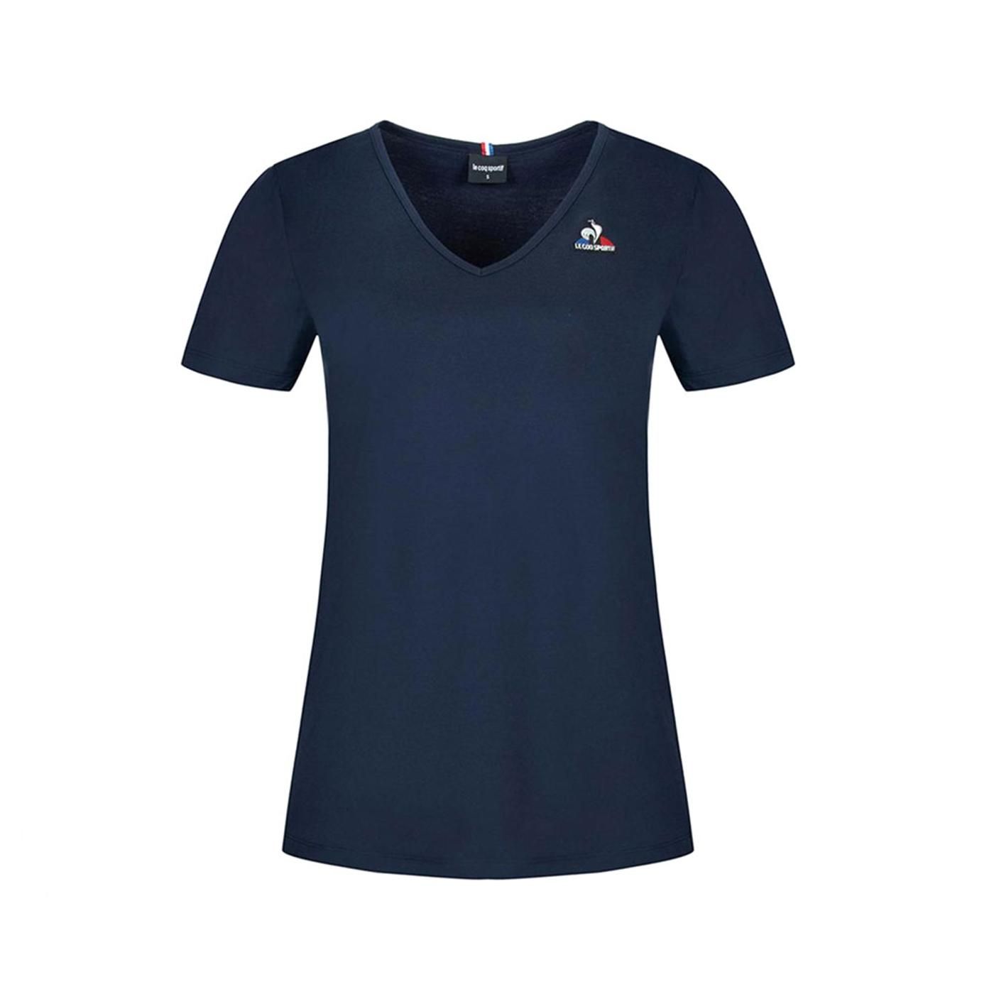 ESS Tee SS Col V N°2 W bleu nuit