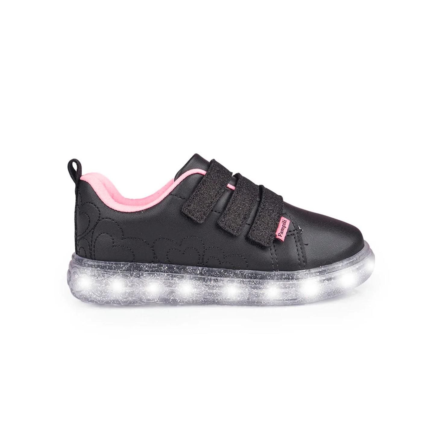 TENIS negro/luz neon rosa
