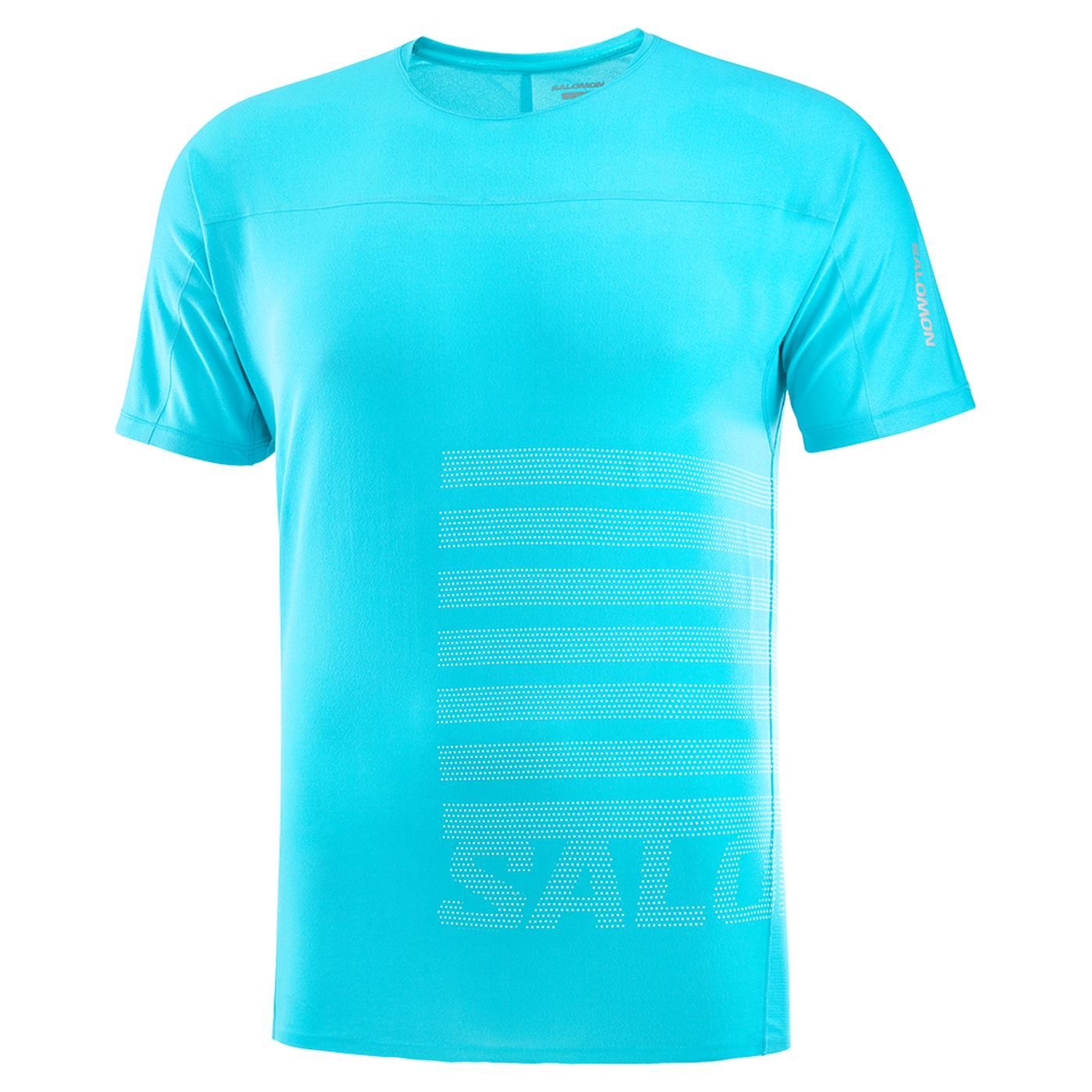 SENSE AERO SS TEE GFX peacock blue/white