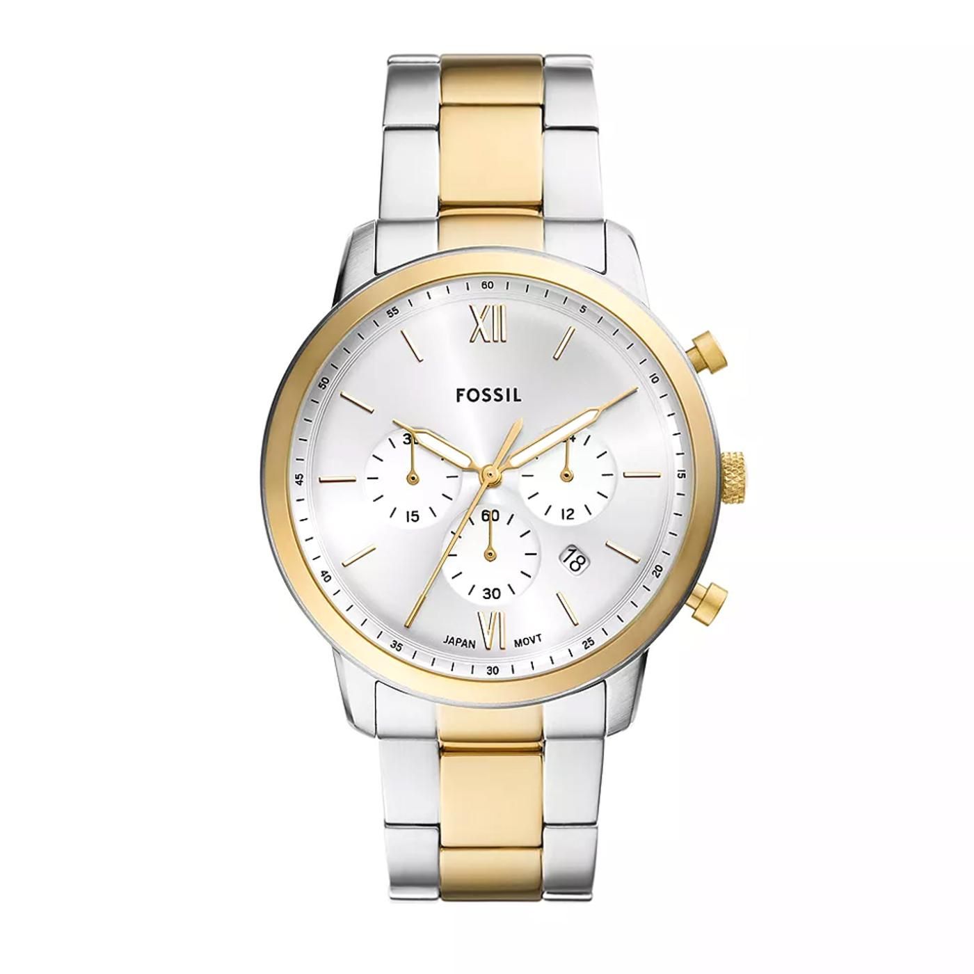 Reloj cronógrafo Neutra de acero inoxidable en dos tonos silver/gold