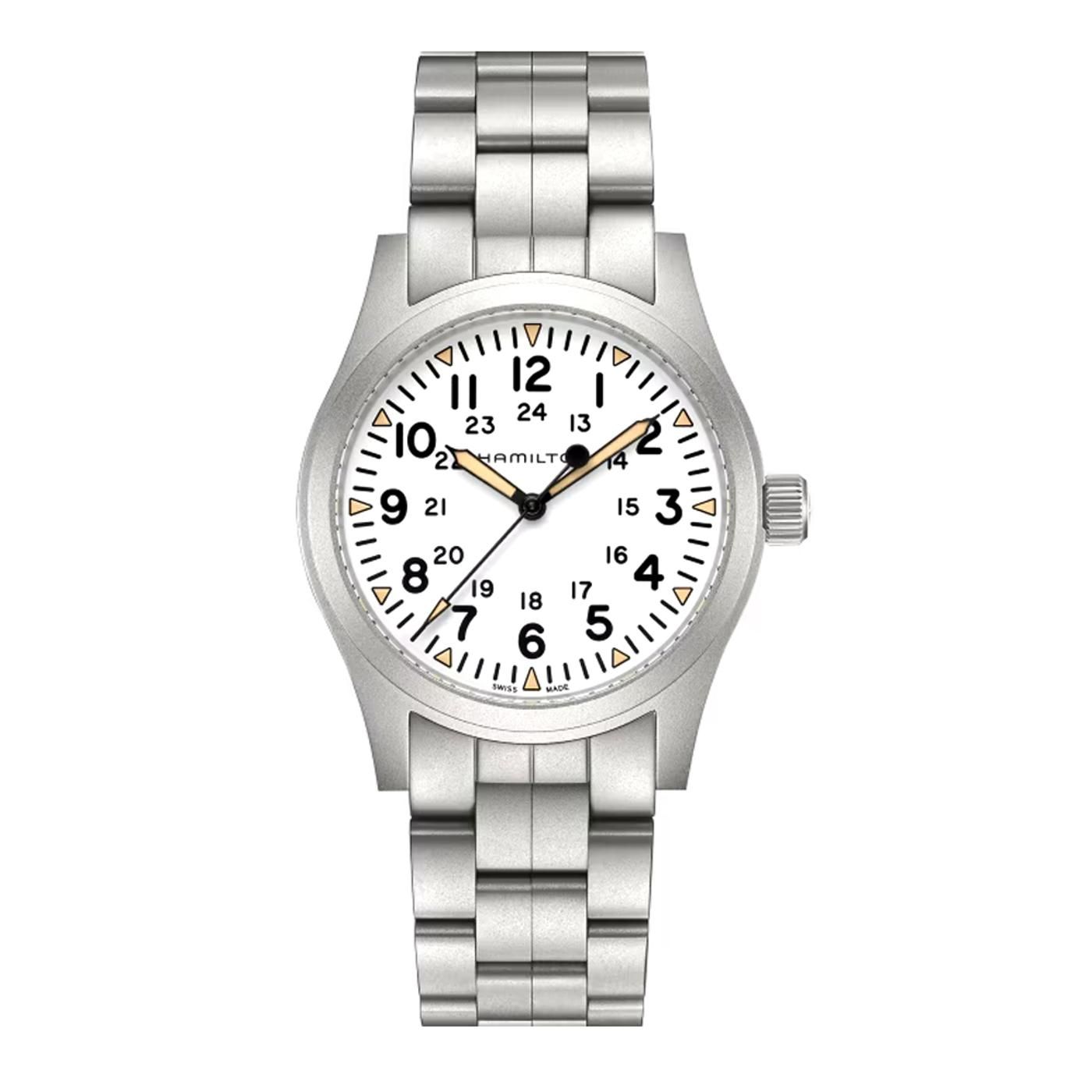 Khaki FieldMechanical 42mm silver/white