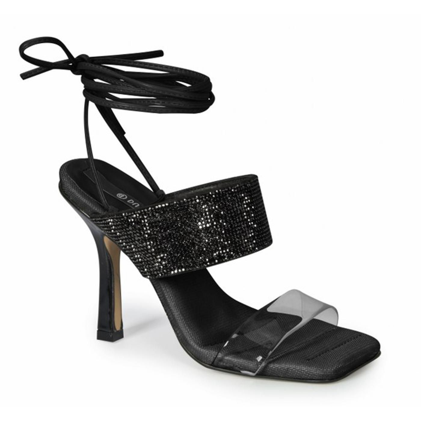 4118063-5 SANDALIA TACON cristal/preto/preto