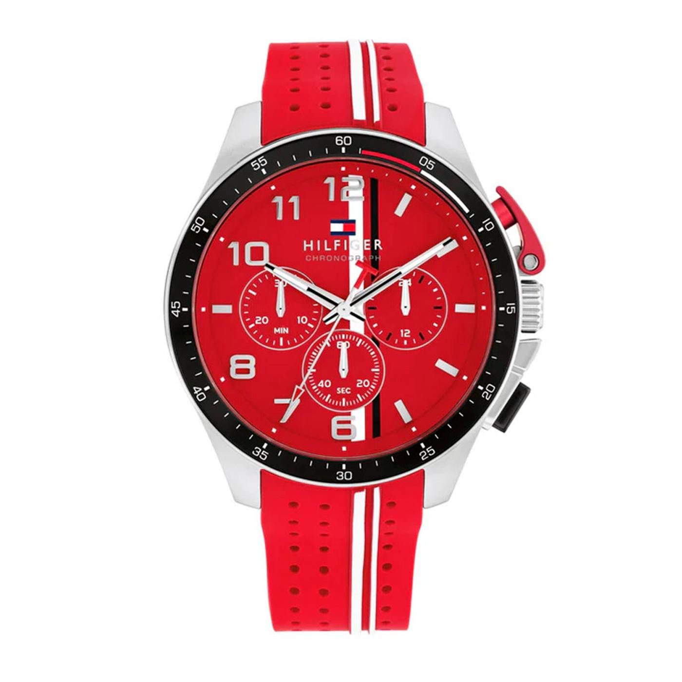 RELOJ BANK red