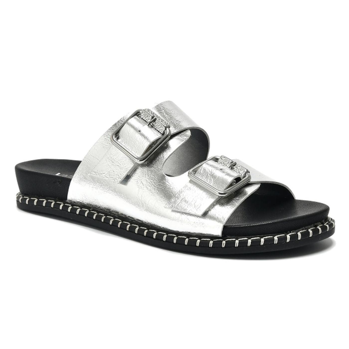 sandalia 175-001-01 prata/preto