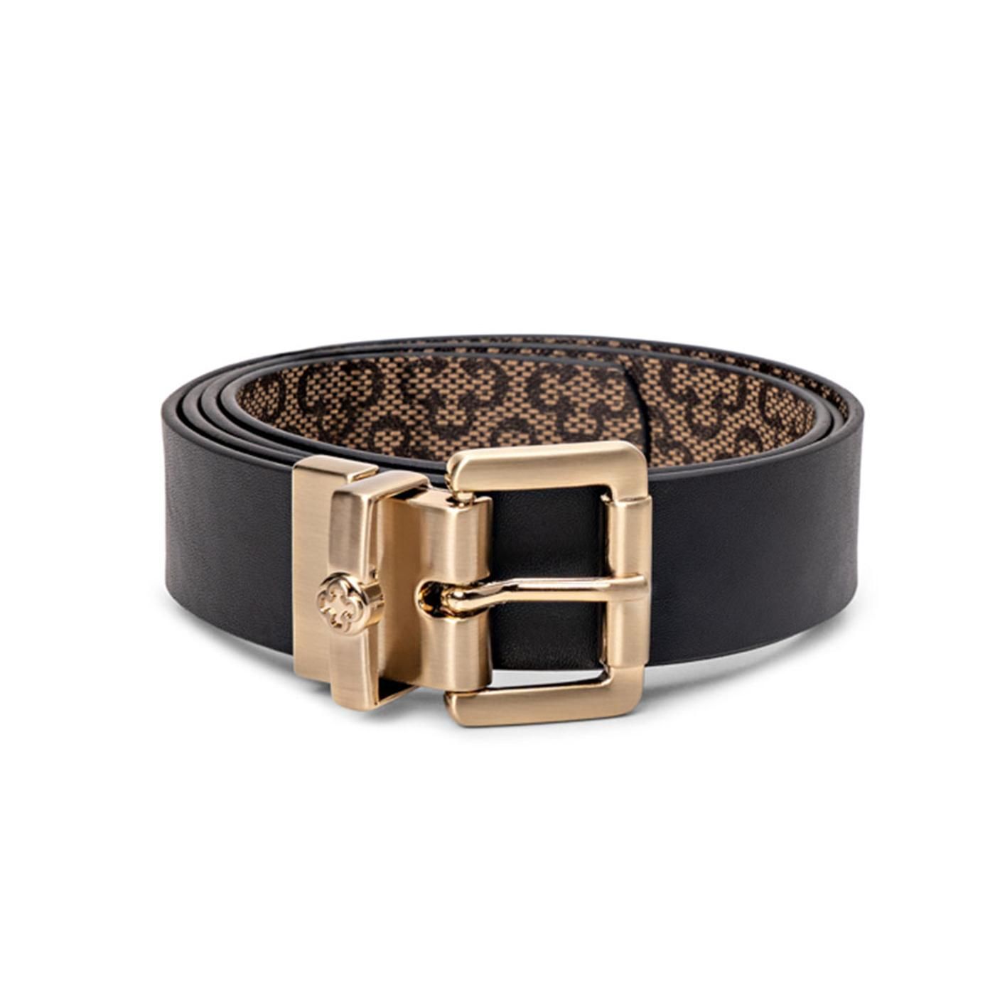 CINTURON 492315 soft monograma / sint. new mestiçobege/preto